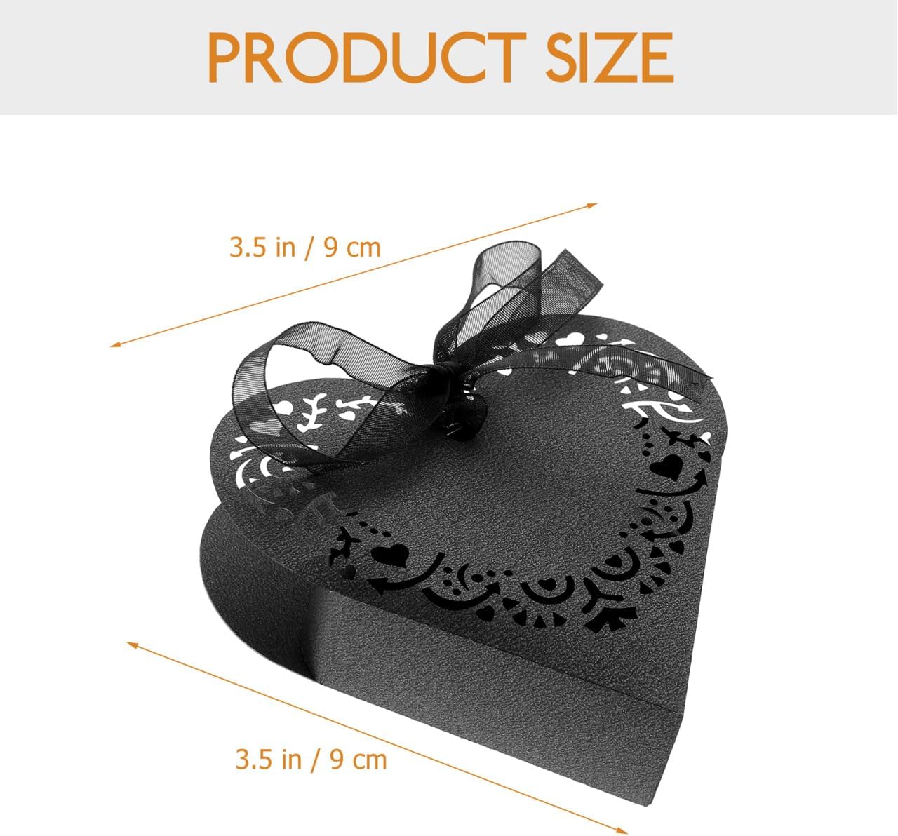 HOMSFOU Heart Shape Wedding Favor Boxes with Ribbons