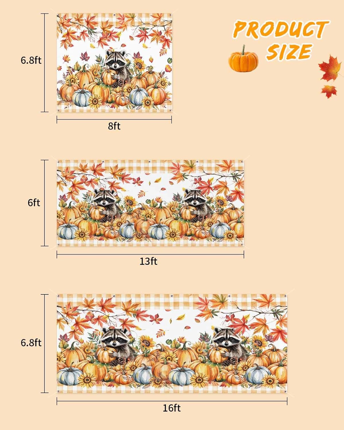 Fall Garage Door Banner 7x8 ft Autumn Decor 1