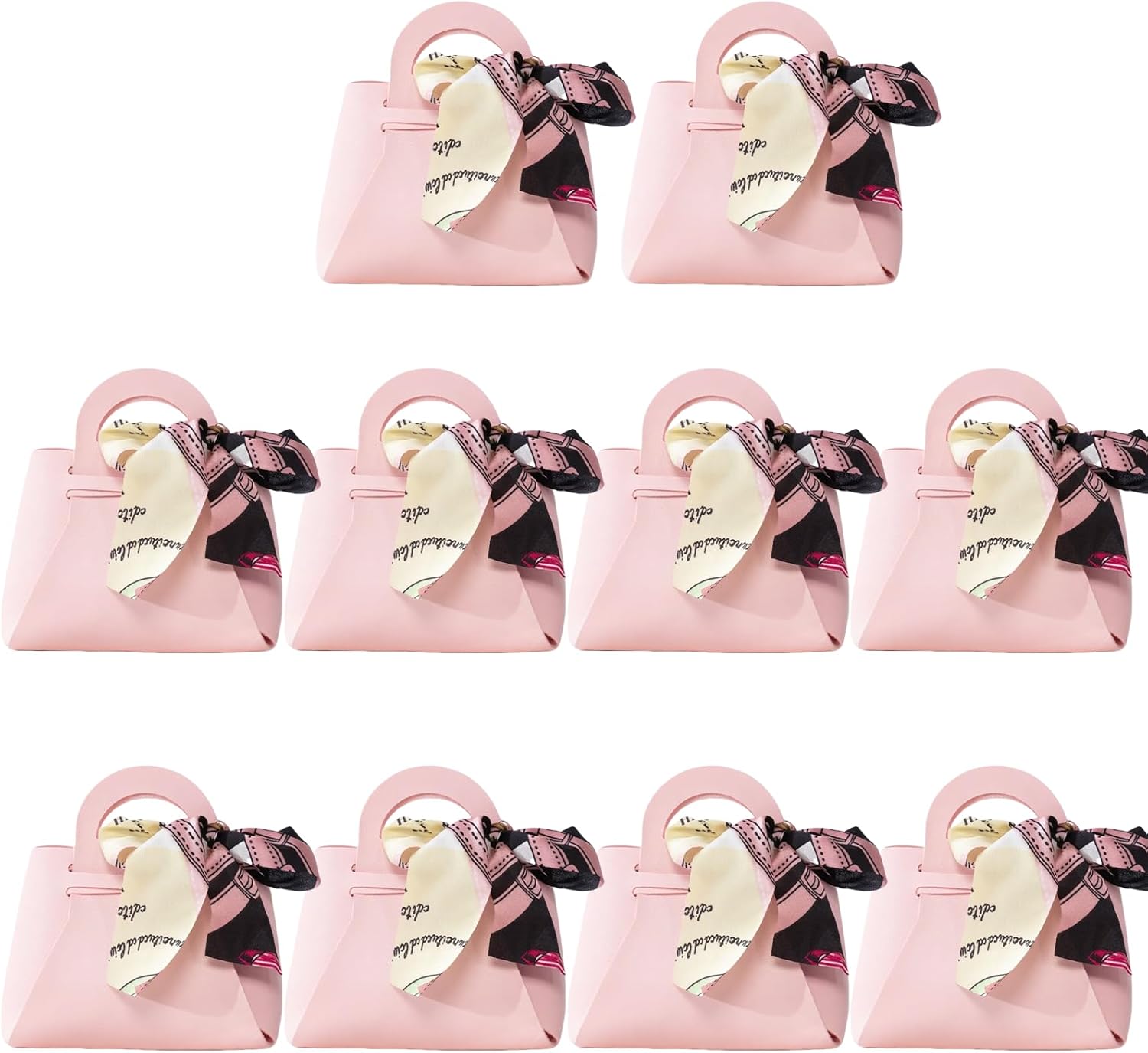HOSDZOU 10 Pack Leather Wedding Candy Bags with Handle