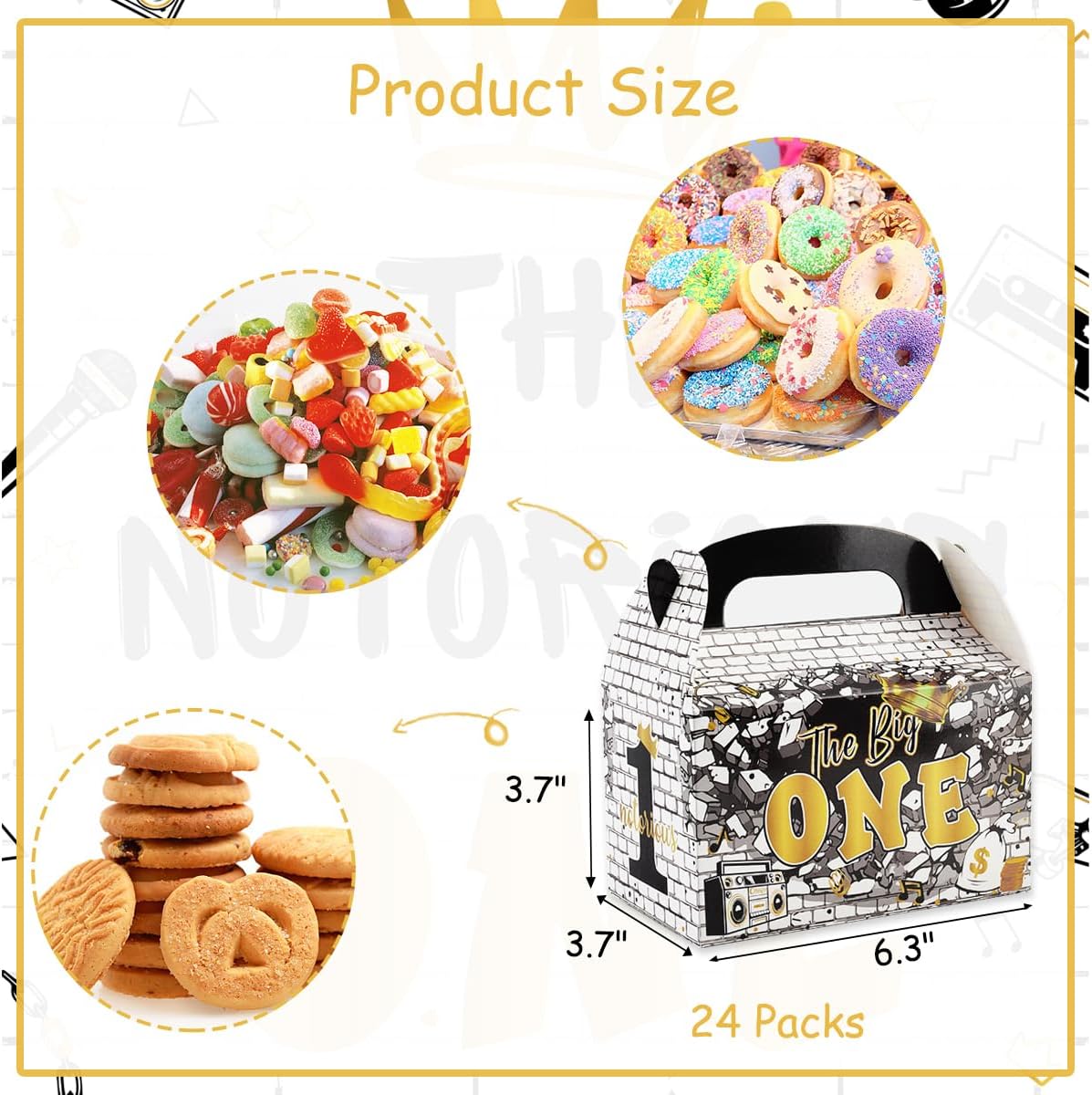 Fangleland 24pcs Hip Hop Birthday Gift Boxes with Handle