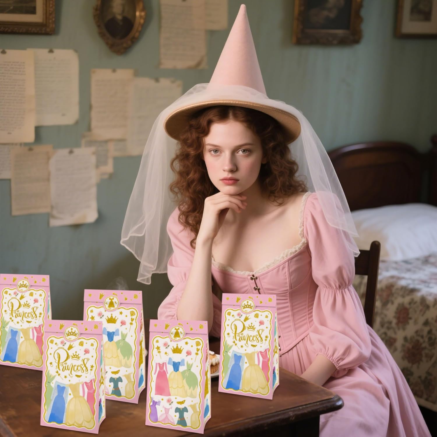 Princess Theme Gift Bags with Handles 12PCS