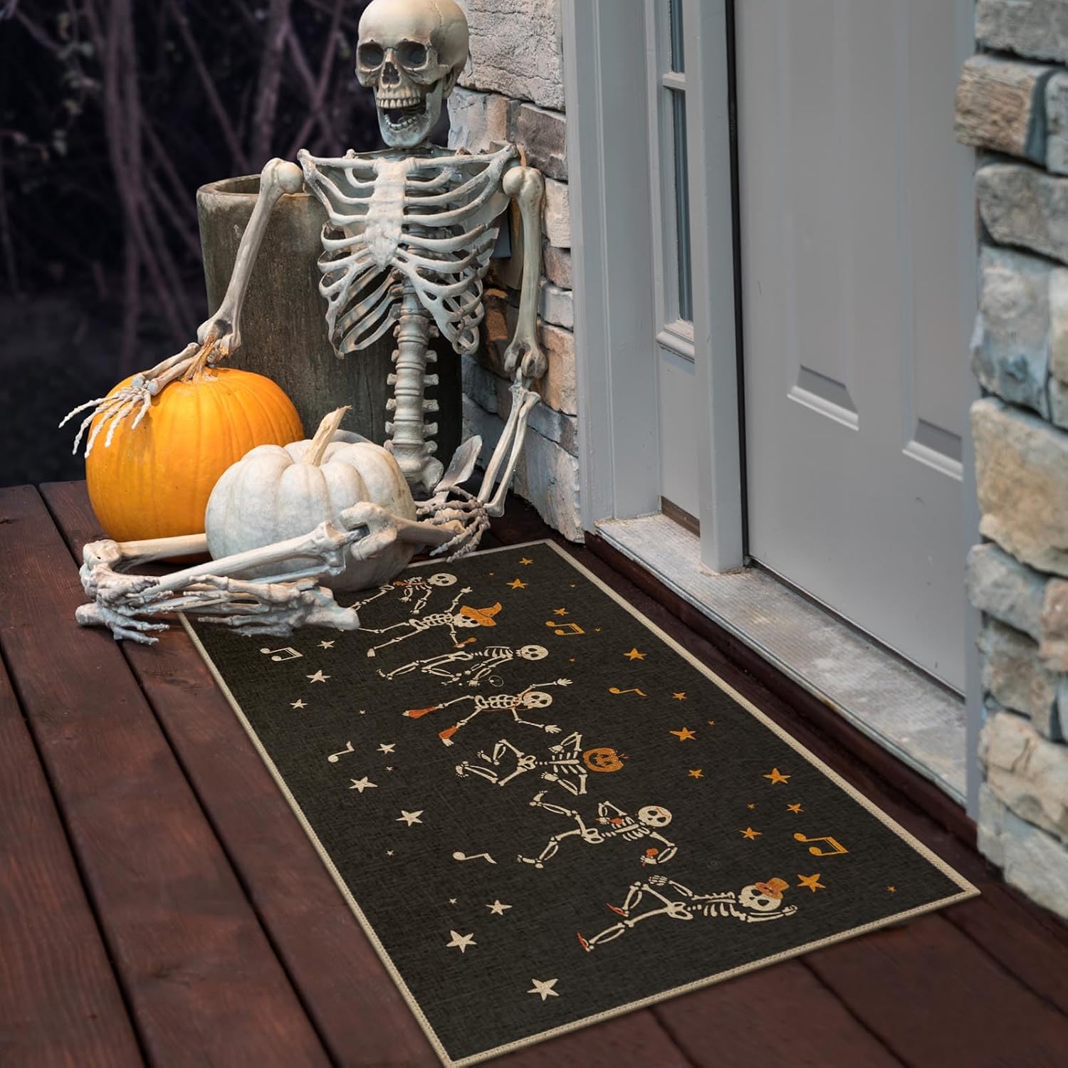 Arttown Halloween Door Mat with Skeletons Design