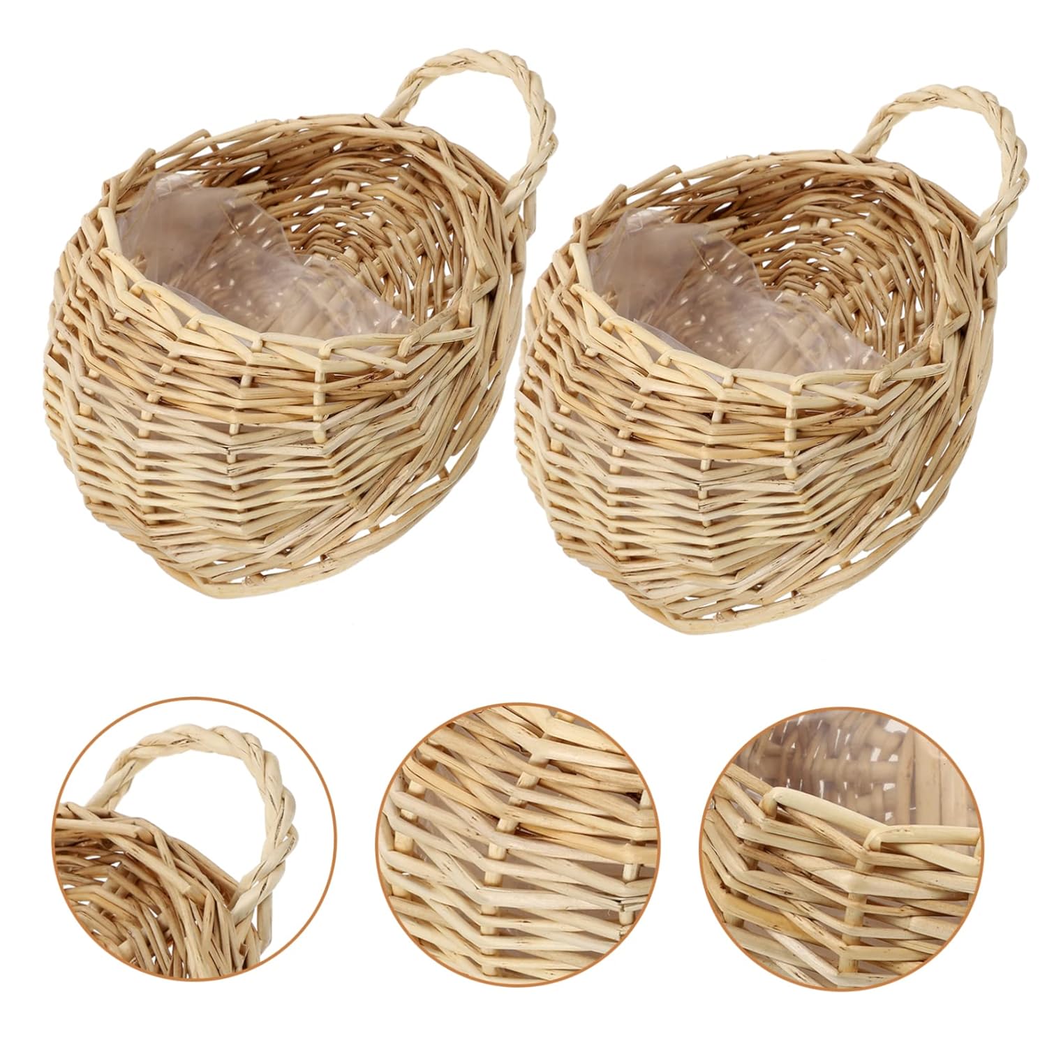 Hoement 2pcs Woven Hanging Planter Basket for Home Decor