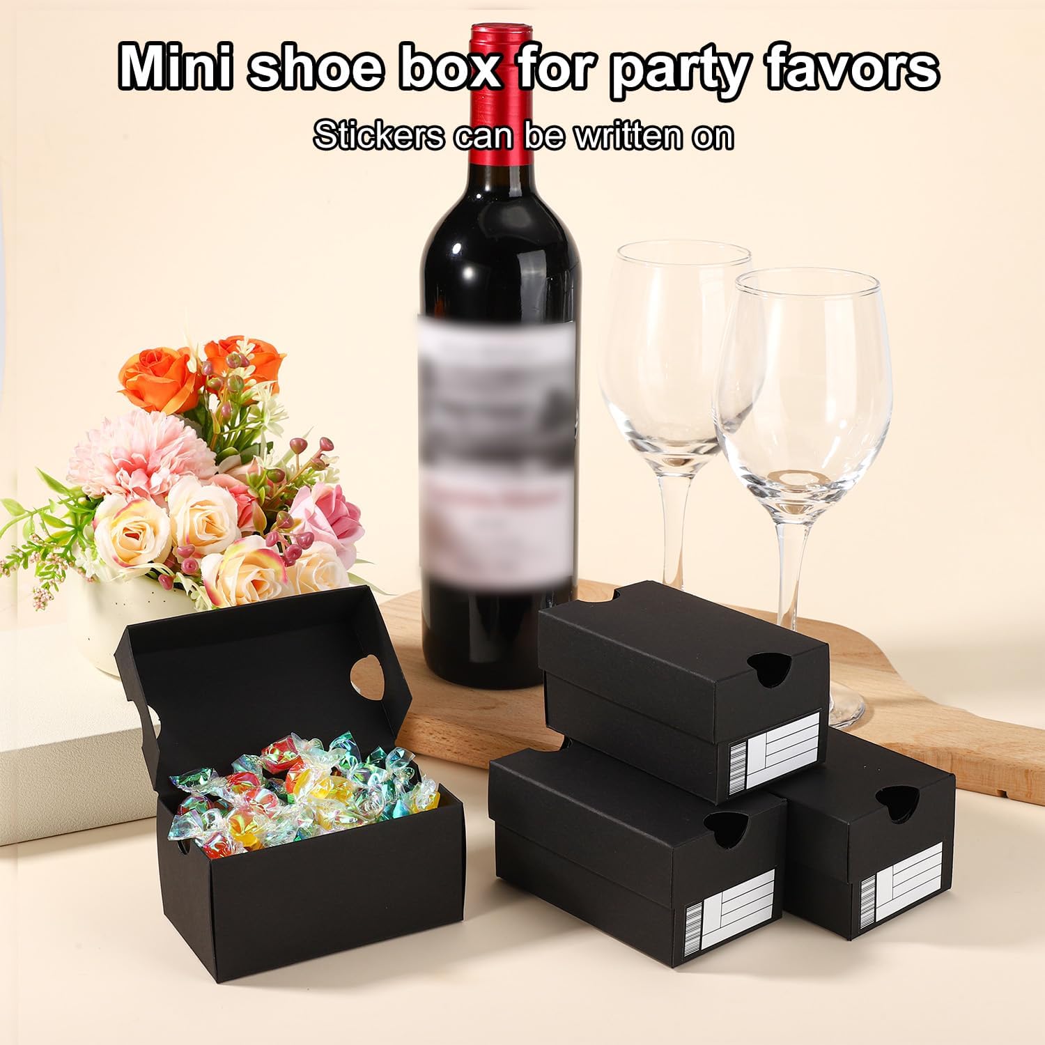 36pcs Mini Shoe Gift Boxes Black Sports Theme Party Favor Boxes