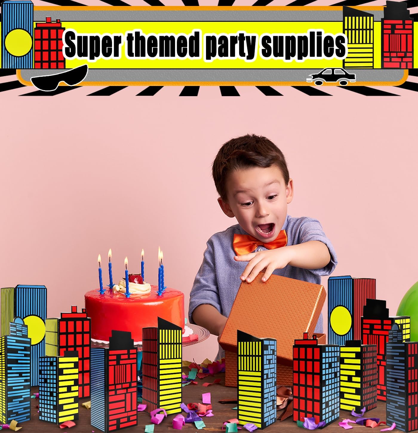 MUNILAIL 12 Pcs Hero Party Favor Boxes with City Design