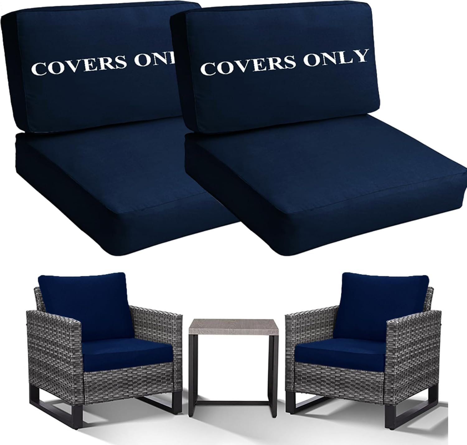 Sqodok Deep Outdoor Cushion Covers 4PCS Set