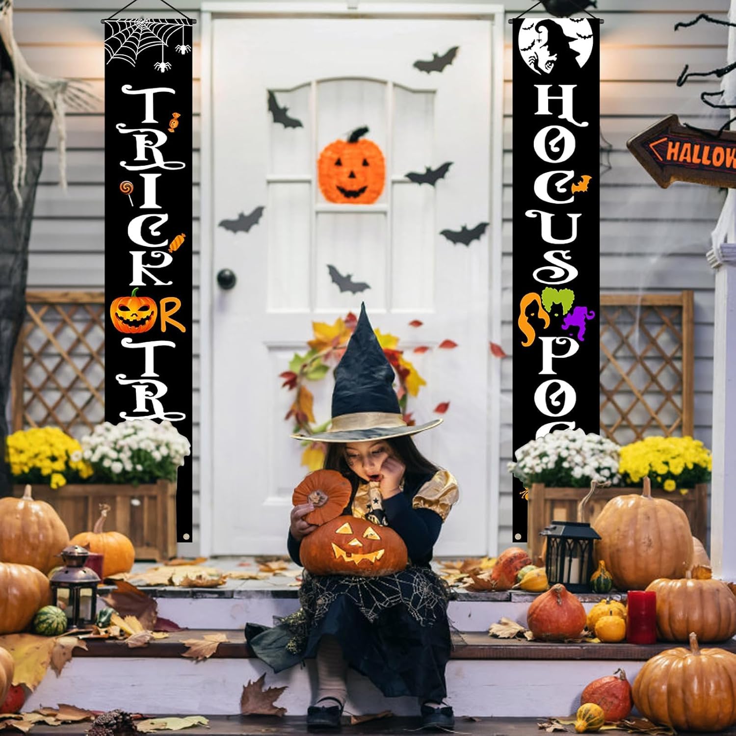 OLANRUN Halloween Banner 70 Inch Reusable Outdoor Decor