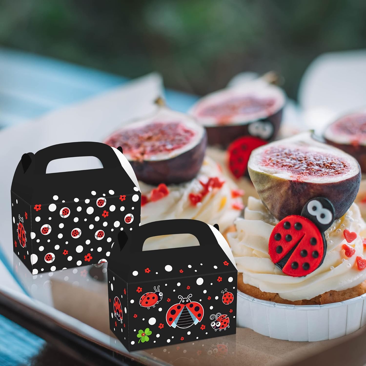 12 Pack Ladybug Party Favor Treat Boxes