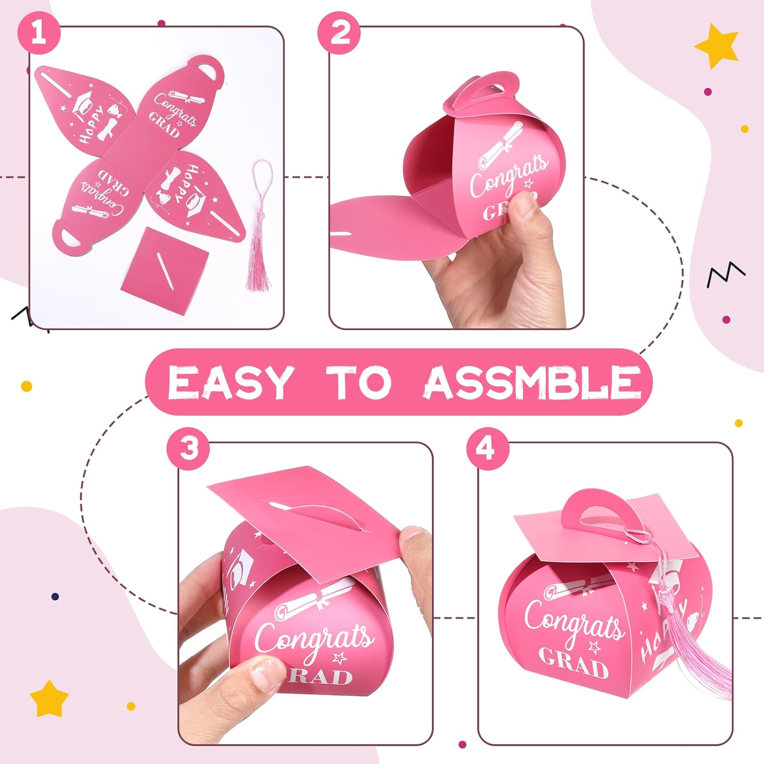 Glavatrix 40 Pcs Graduation Cap Gift Box with Tassel