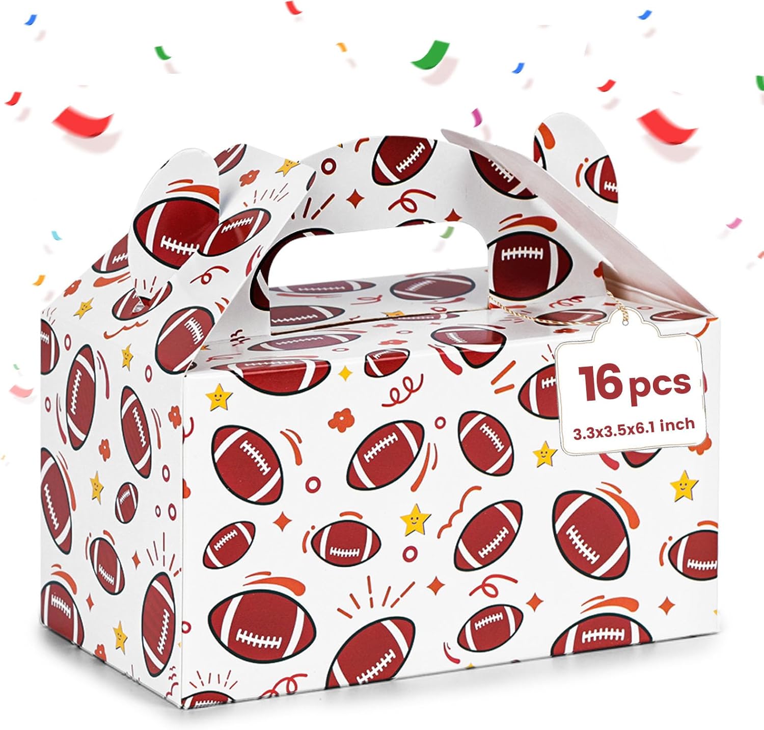 VGOODALL 16PCS Football Treat Boxes for Kids Birthday Party