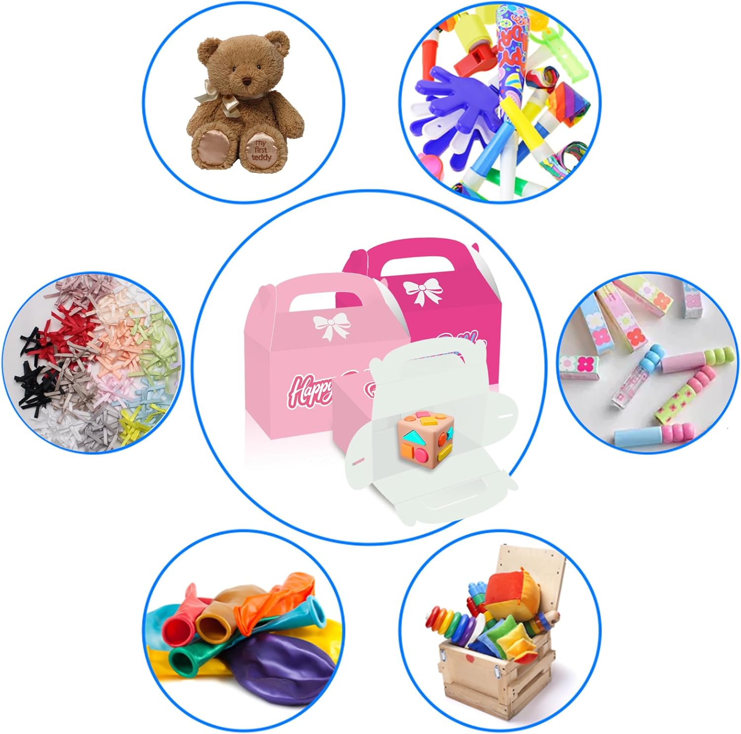 16 Pink Party Favor Treat Boxes for Birthday Parties