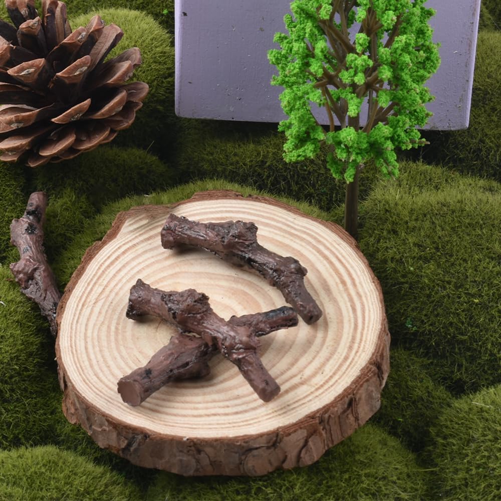 HUIANER 8pcs Mini Garden Stump Branches Decorations