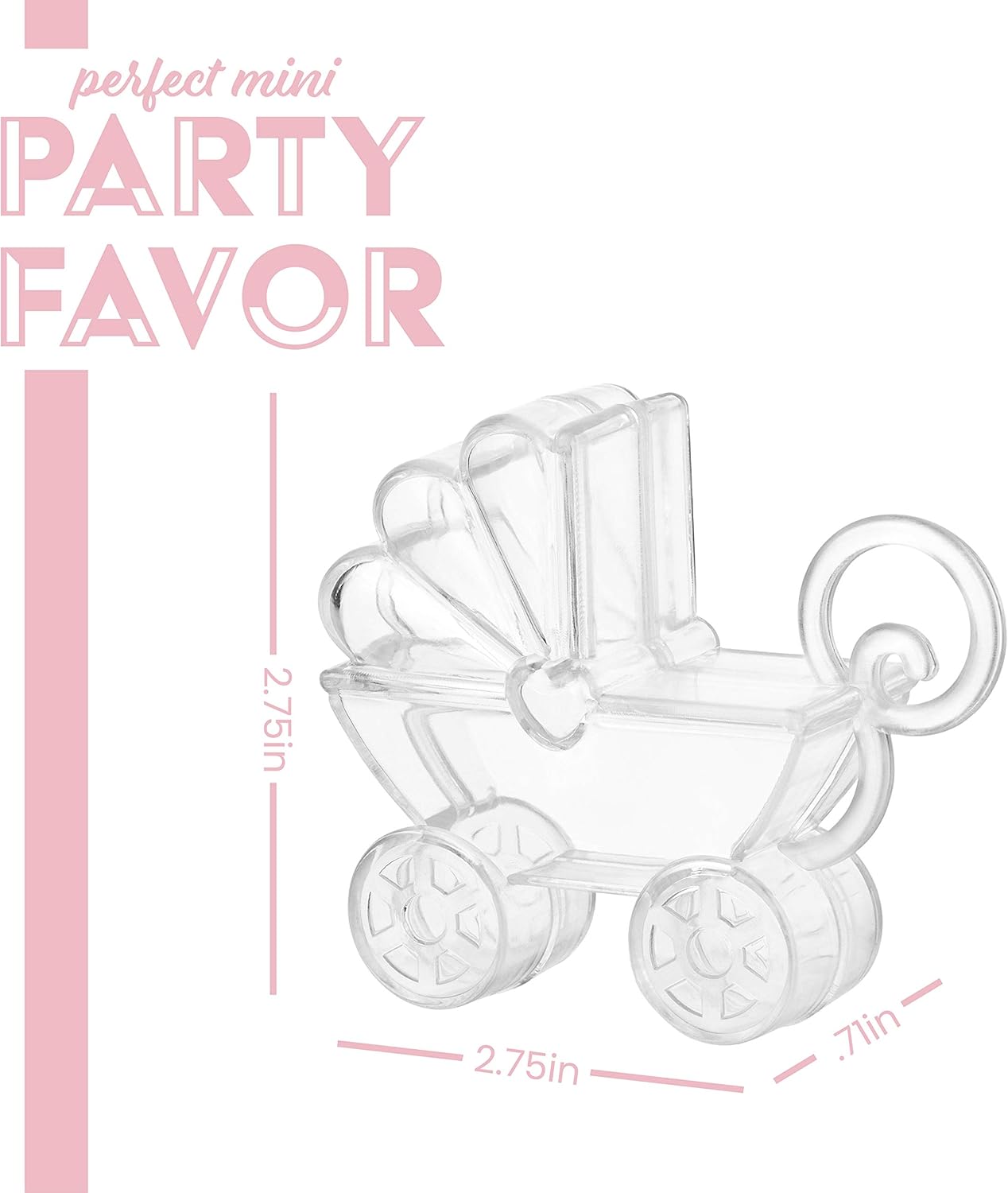 Baby Carriage Acrylic Candy Boxes 12 Pack