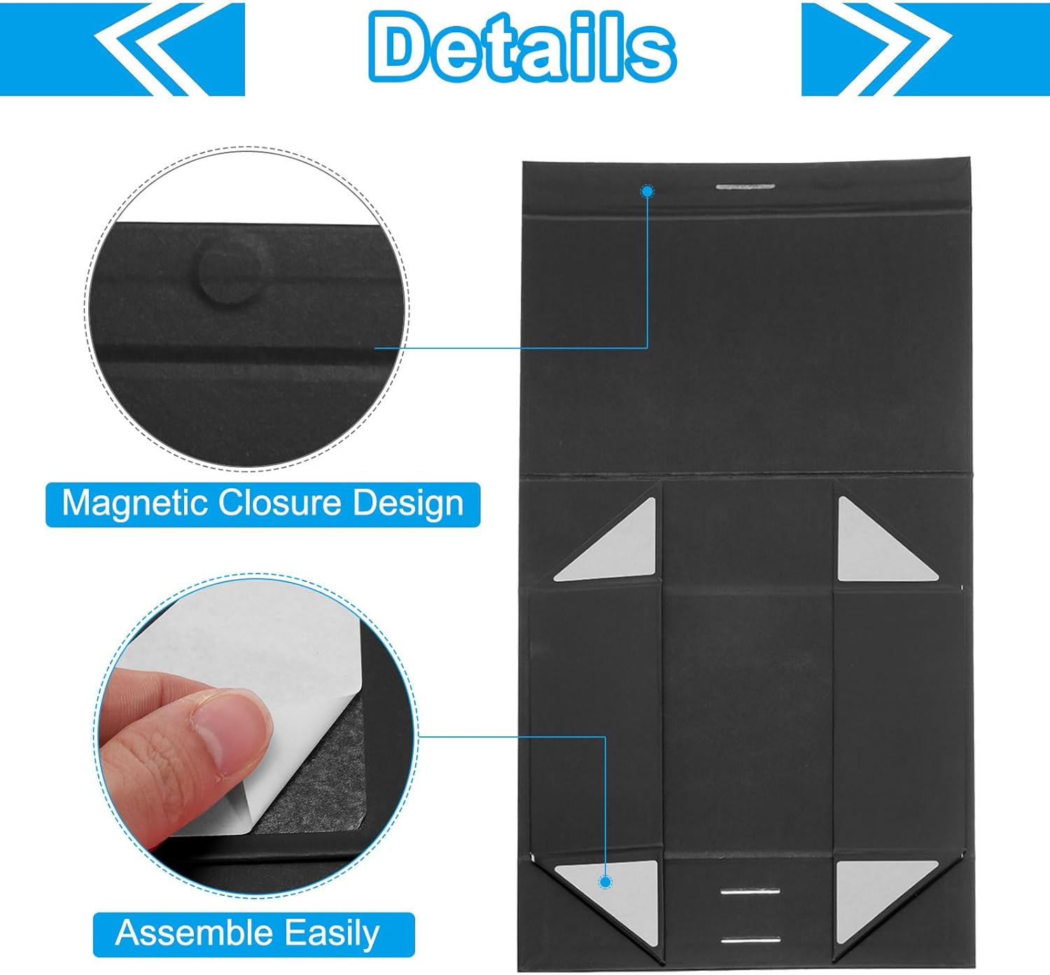 PATIKIL 11x9x4 Inch Magnetic Gift Box Black