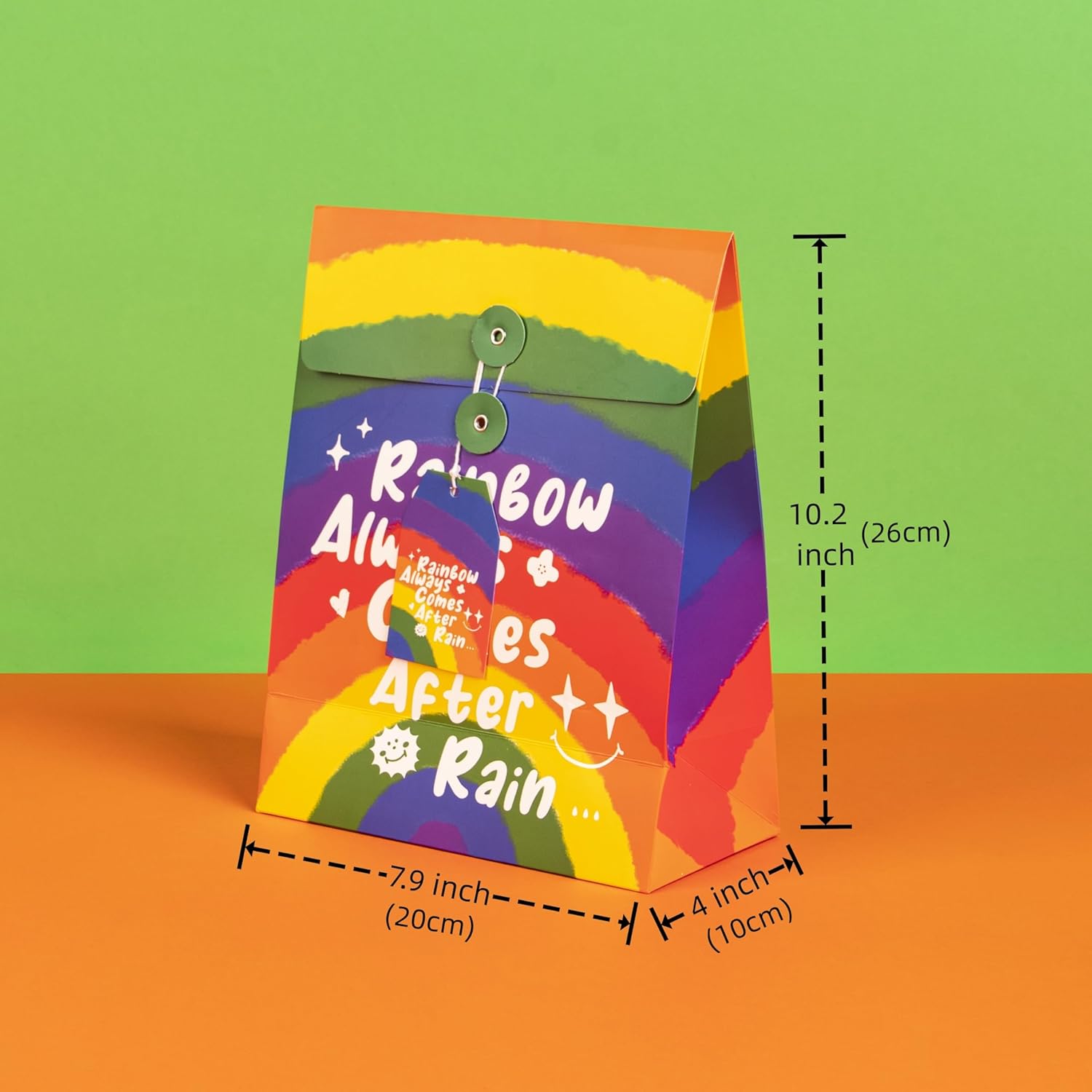 VIWATIN Rainbow Drawstring Gift Bags 4-Pack