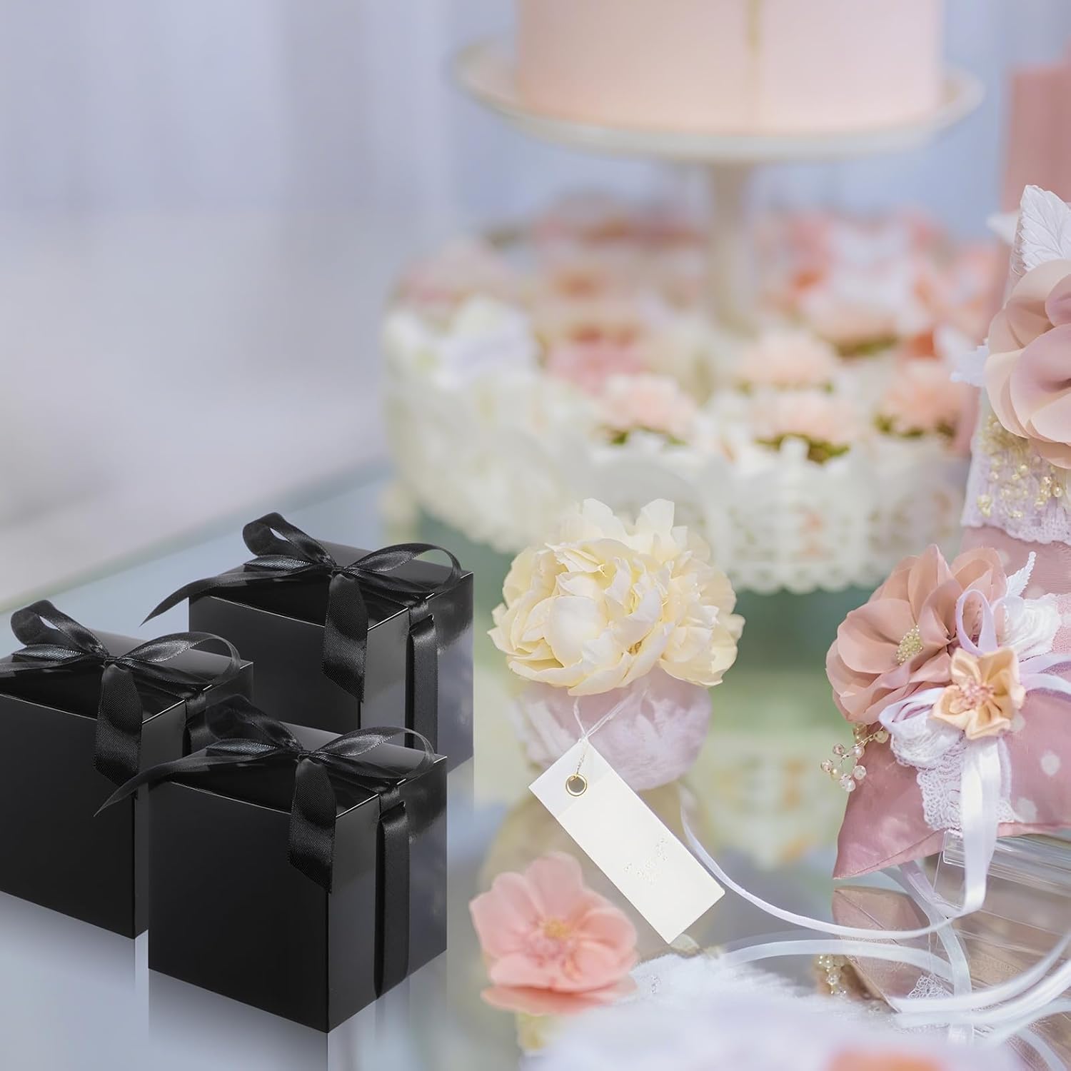 48 Pcs 2x2x2 Inch Wedding Gift Boxes with Ribbon