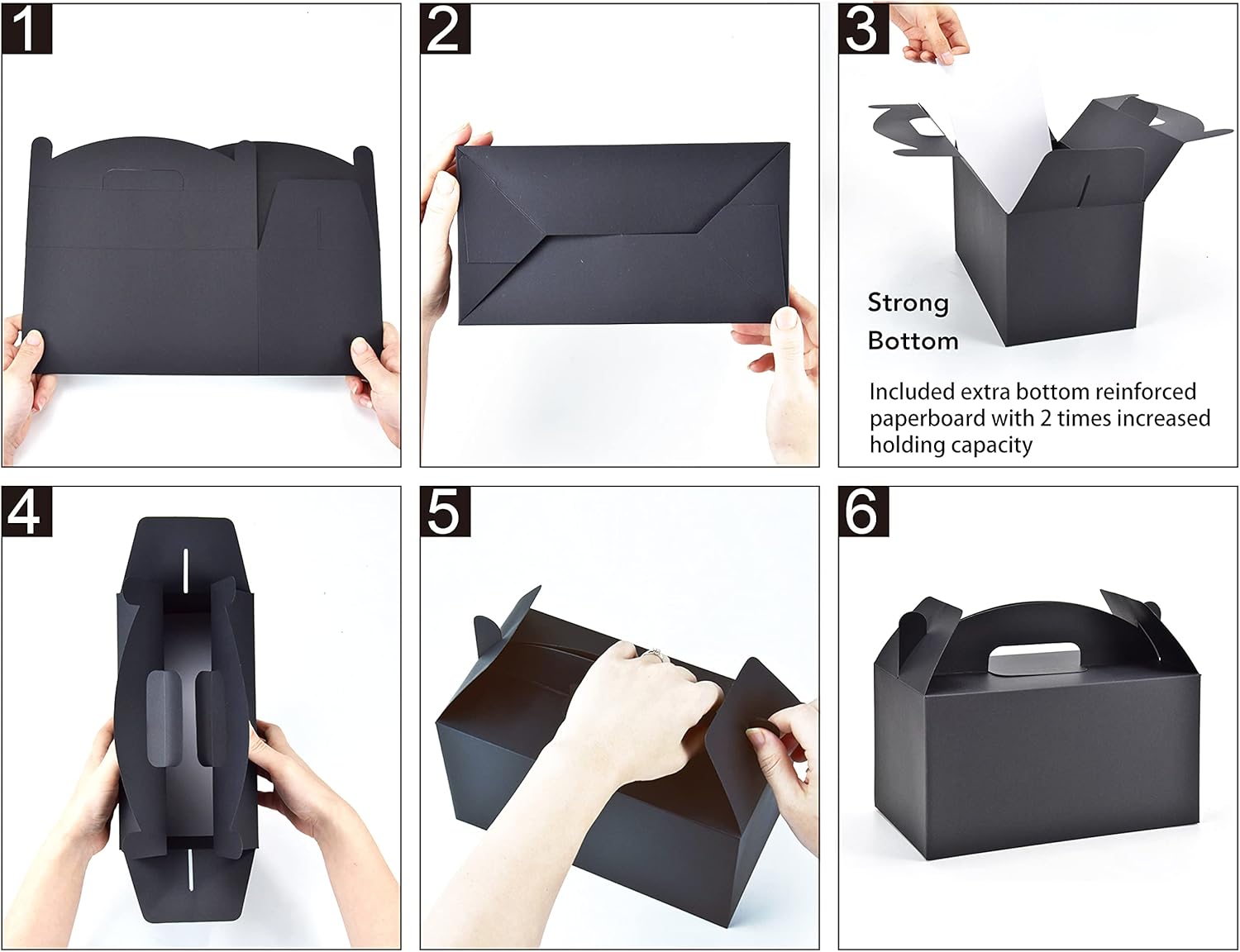 HUAPRINT Black Treat Boxes 30 Pack 945x5x5 Inches
