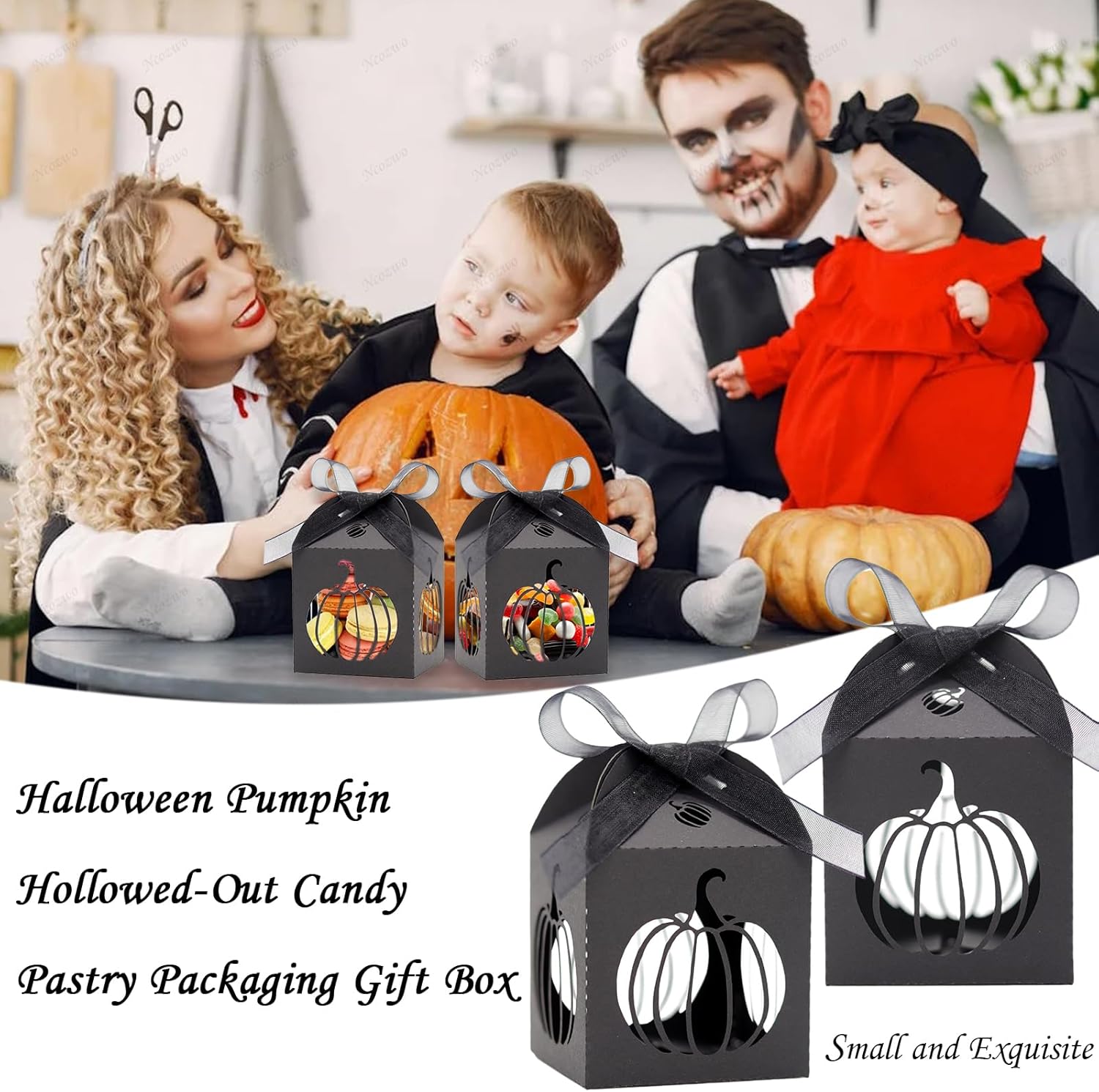 Ncozwo 20 Pcs Black Halloween Treat Boxes