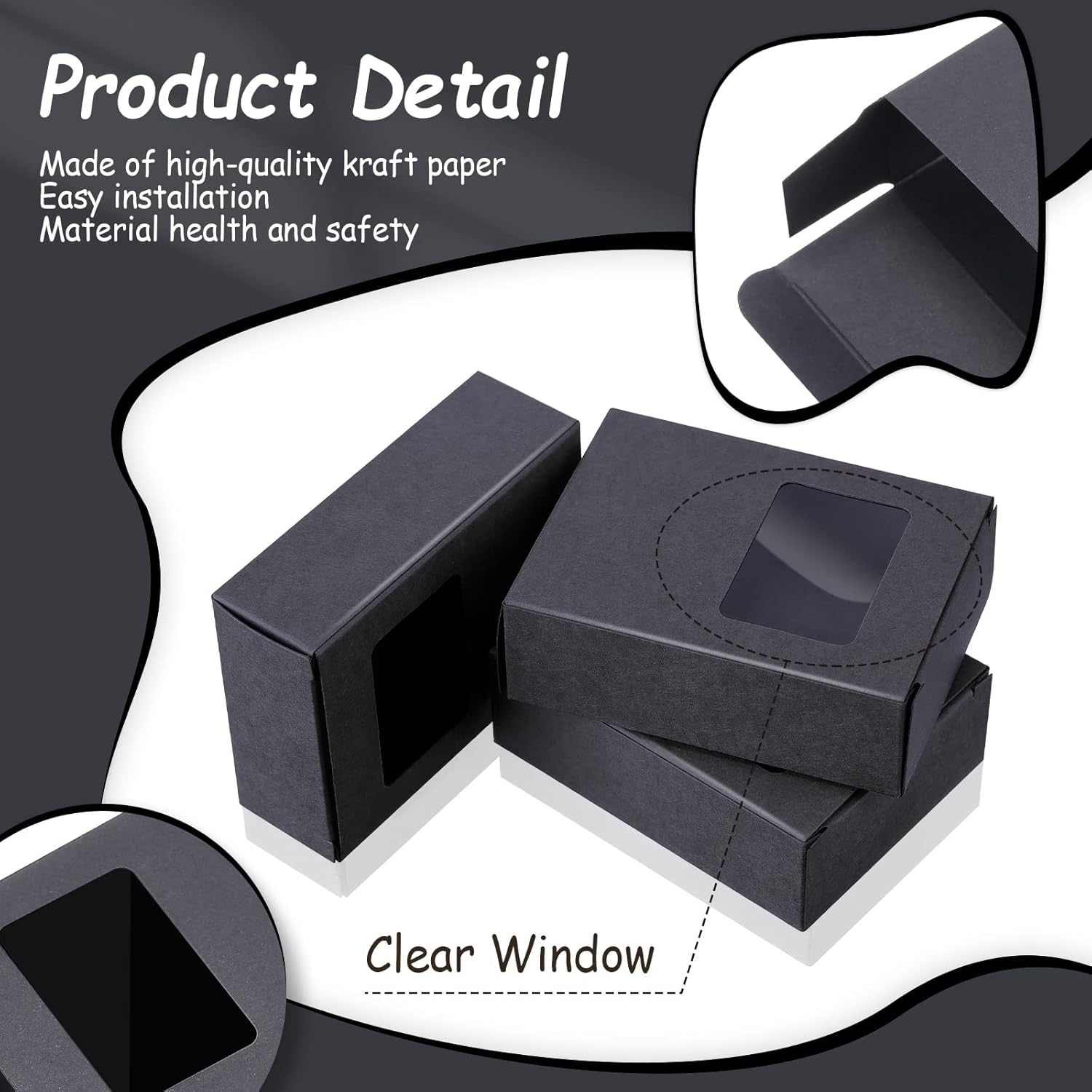 Spakon 30 Pcs Mini Kraft Soap Boxes with Window