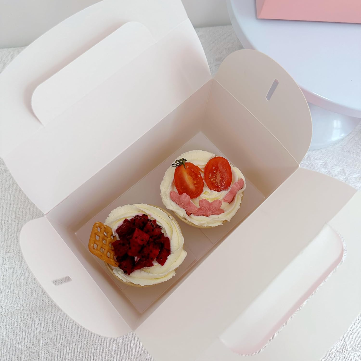 Namhcir 12 Pack Pink Treat Boxes with Handles