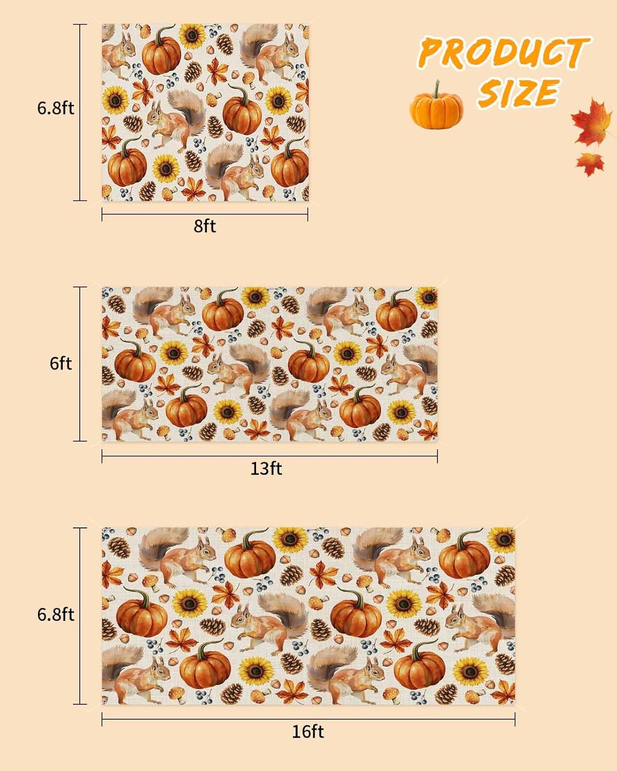 Fall Garage Door Banner Cover 7x8 ft Decor