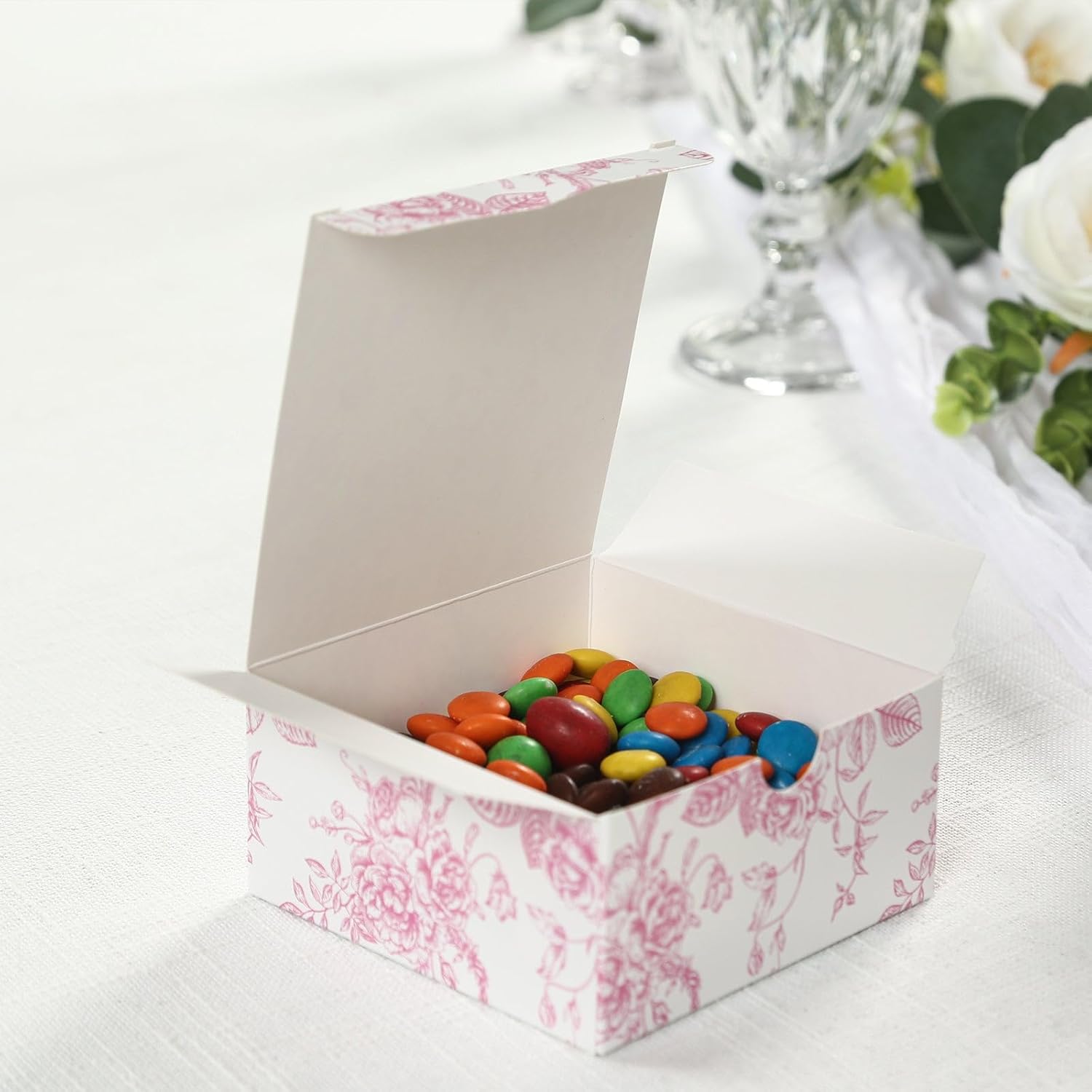 Efavormart 25 Pack Matte Pink White Gift Boxes