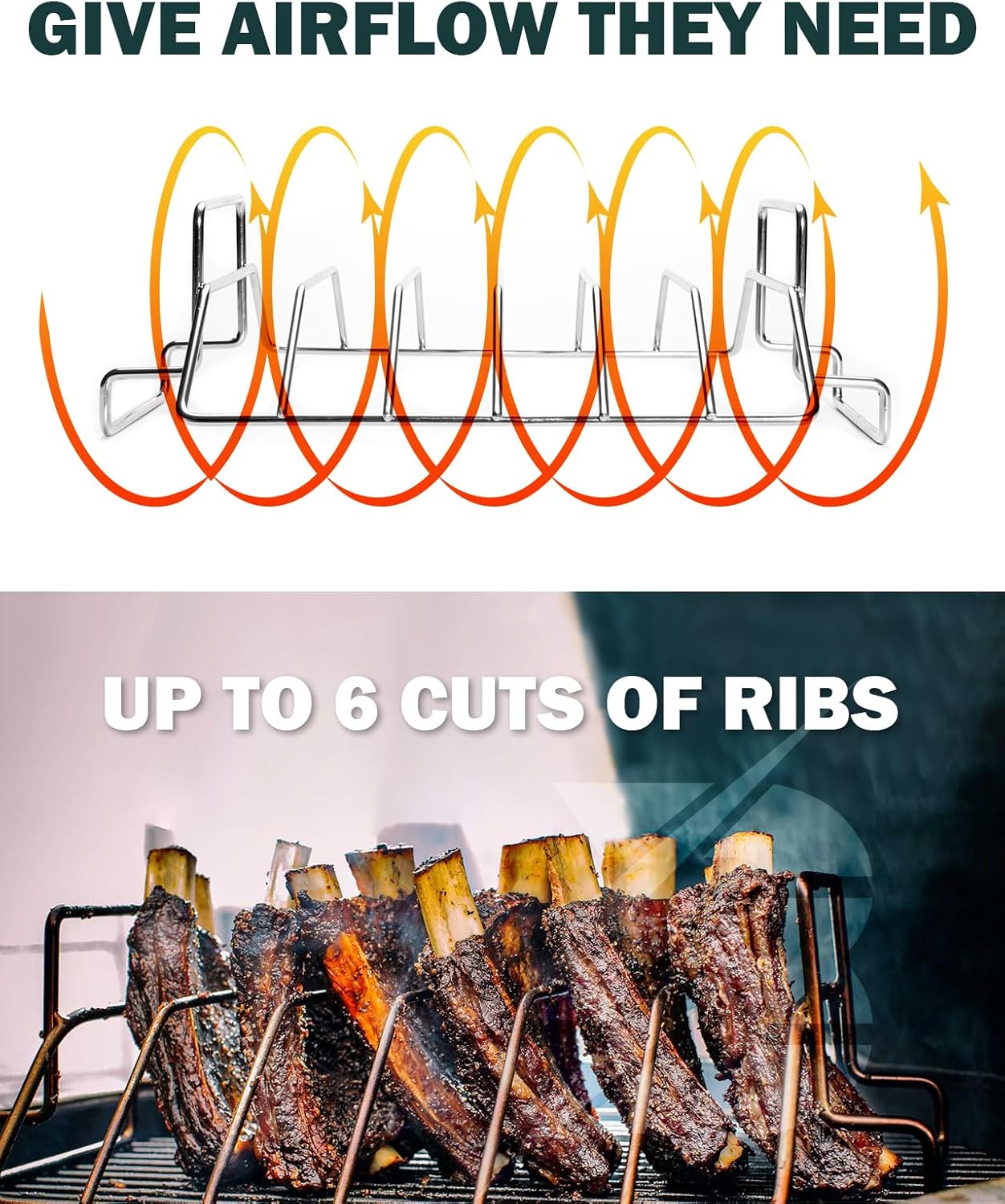 BONPAZ Rib and Roast Rack for Big Green Egg