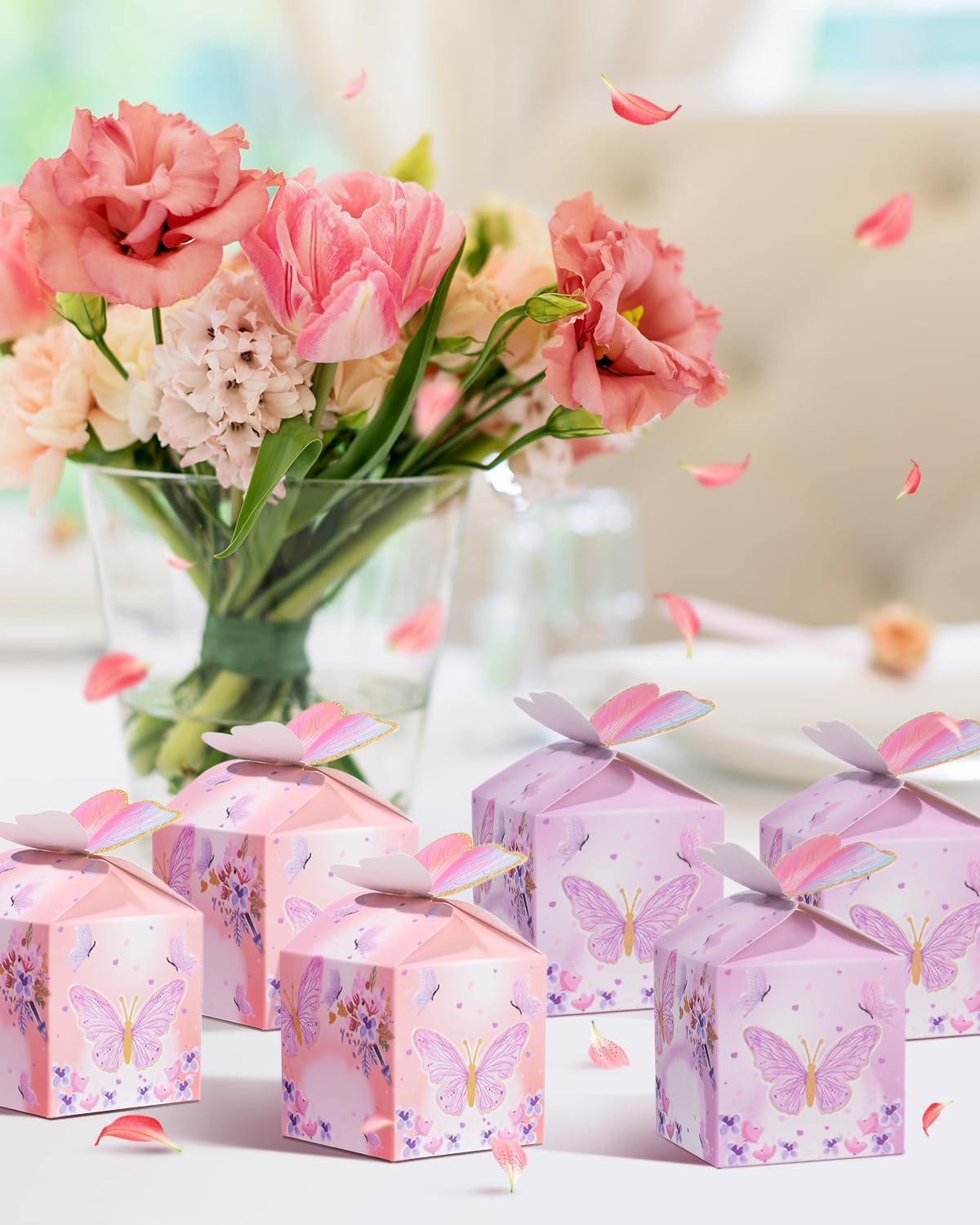 Liobelon 48 Pcs Mini Butterfly Gift Boxes for Parties
