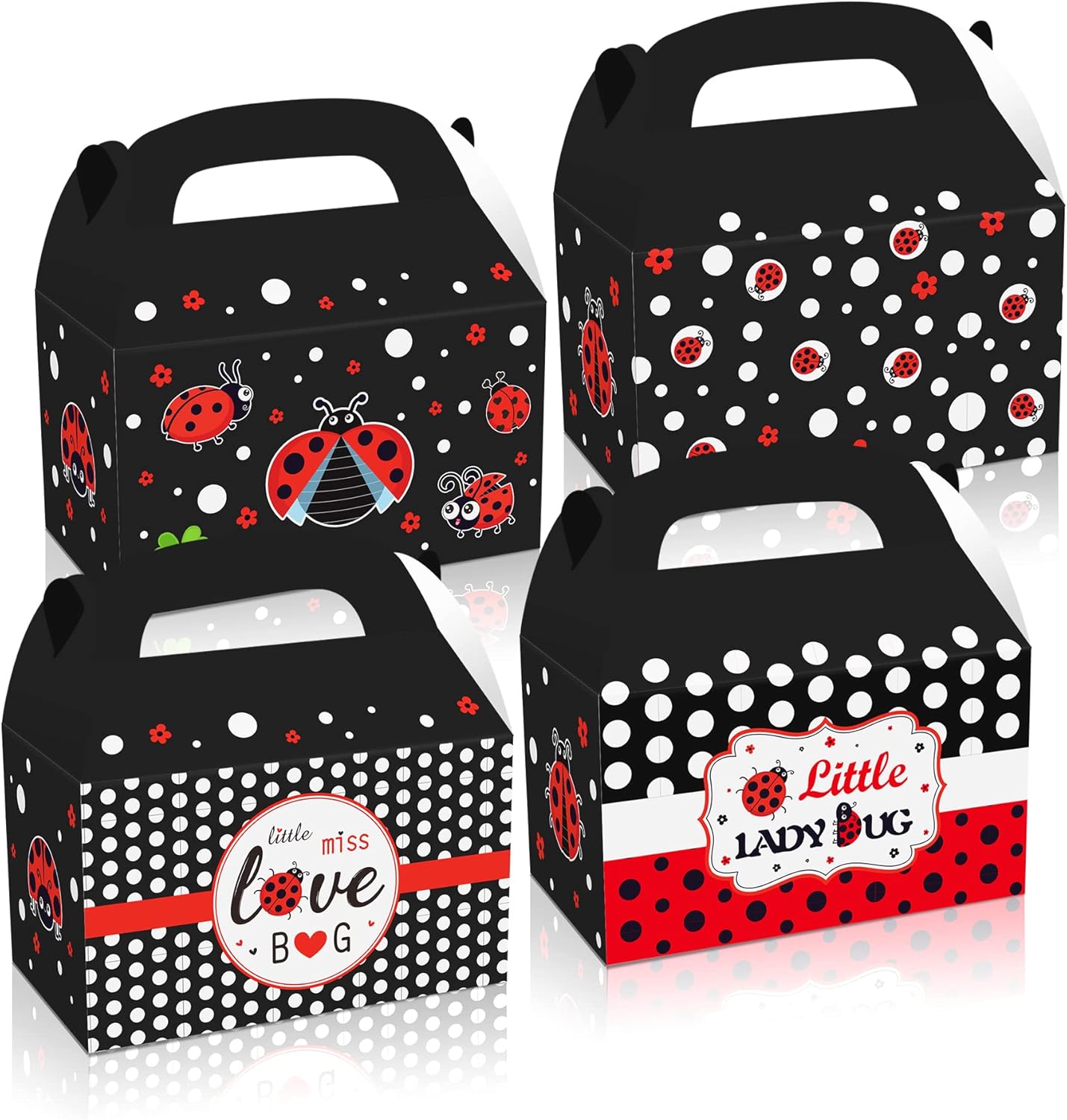 12 Pack Ladybug Party Favor Treat Boxes