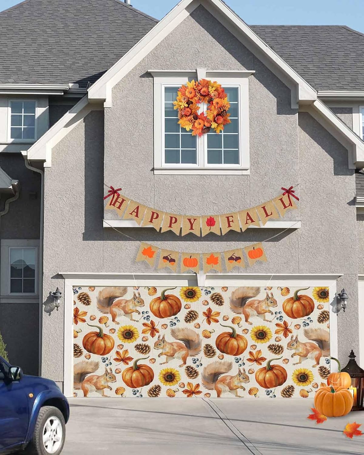 Fall Garage Door Banner Cover 7x8 ft Decor