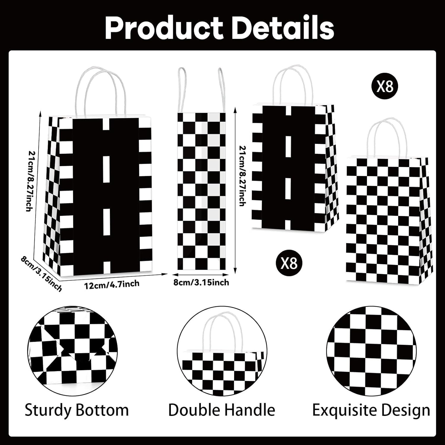 Qyeahkj 16Pcs Racing Car Gift Bags with Handles