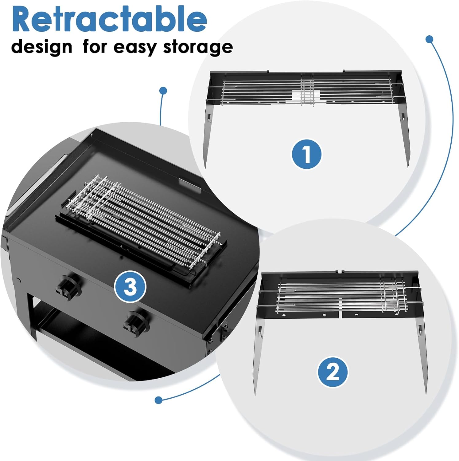 Universal Wind Guard and Warming Rack Set for Griddle 28-36 Inches