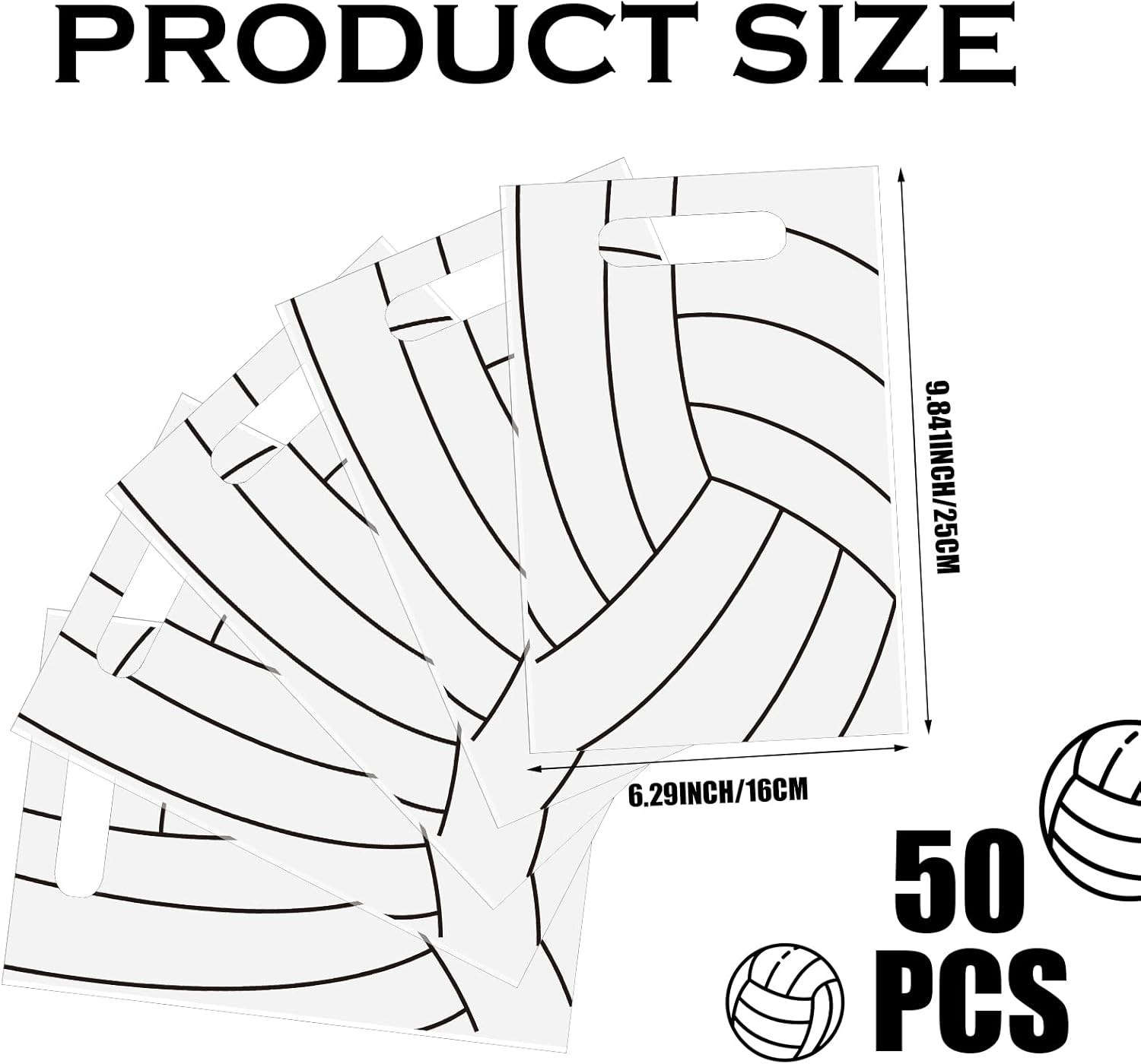 Yeaqee 50 Volleyball Gift Bags with Handle
