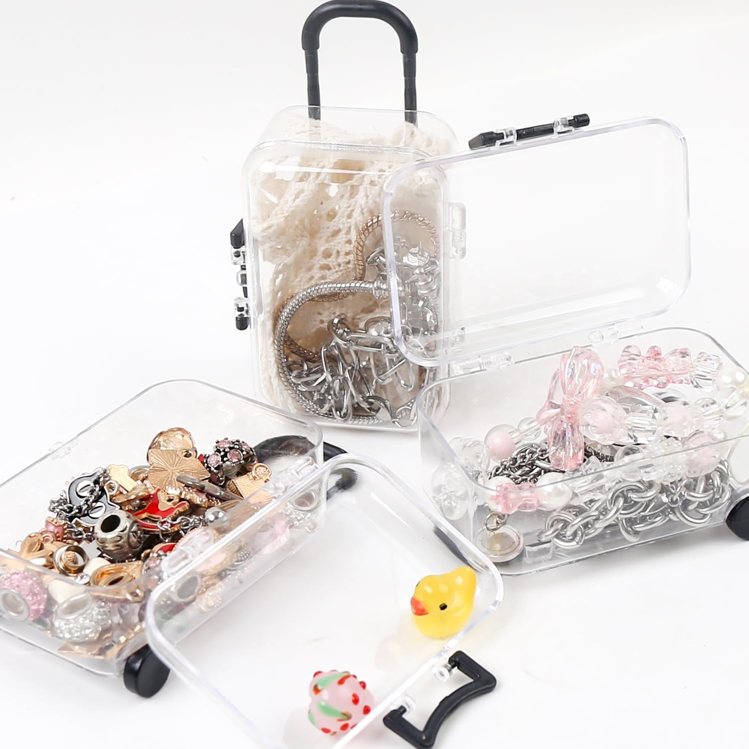 ASUNFO 6 Pcs Mini Suitcase Gift Boxes Black
