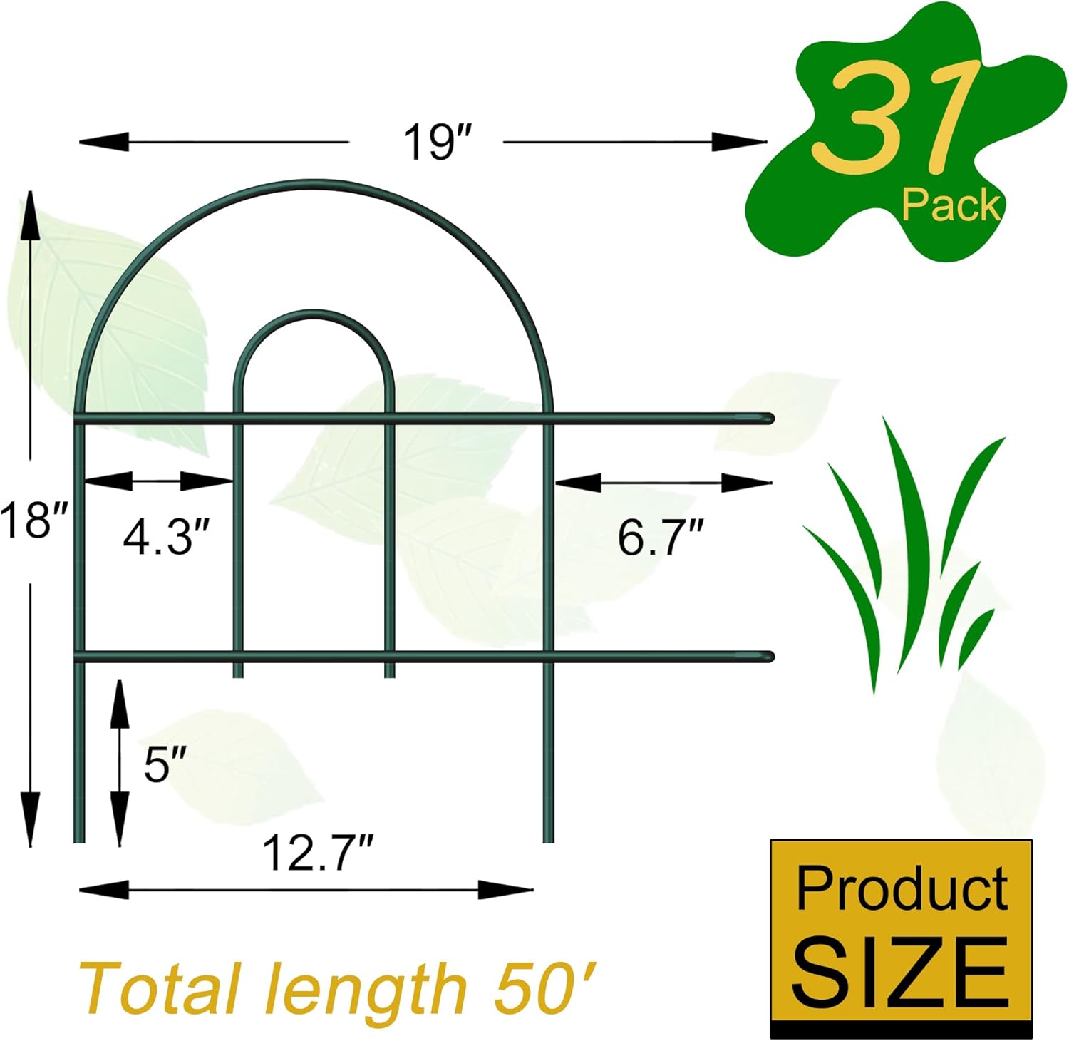 Decorative Garden Folding Border Fence 18in X 50ft