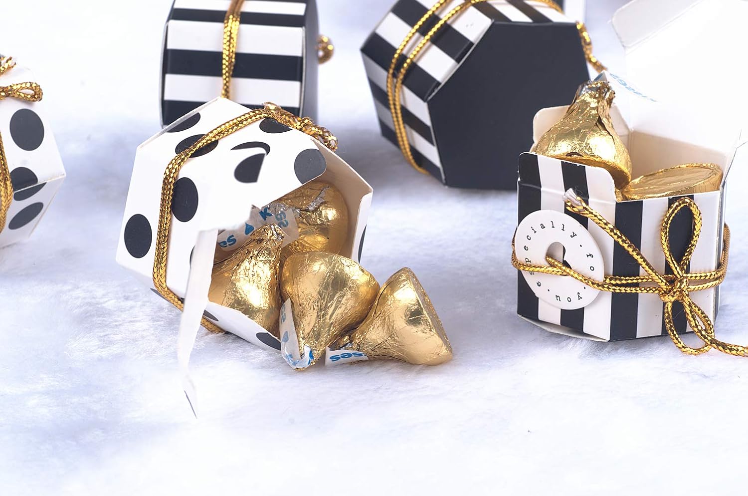 Aimto Black and White Favor Boxes - 50Pcs 2x2x1 Inch