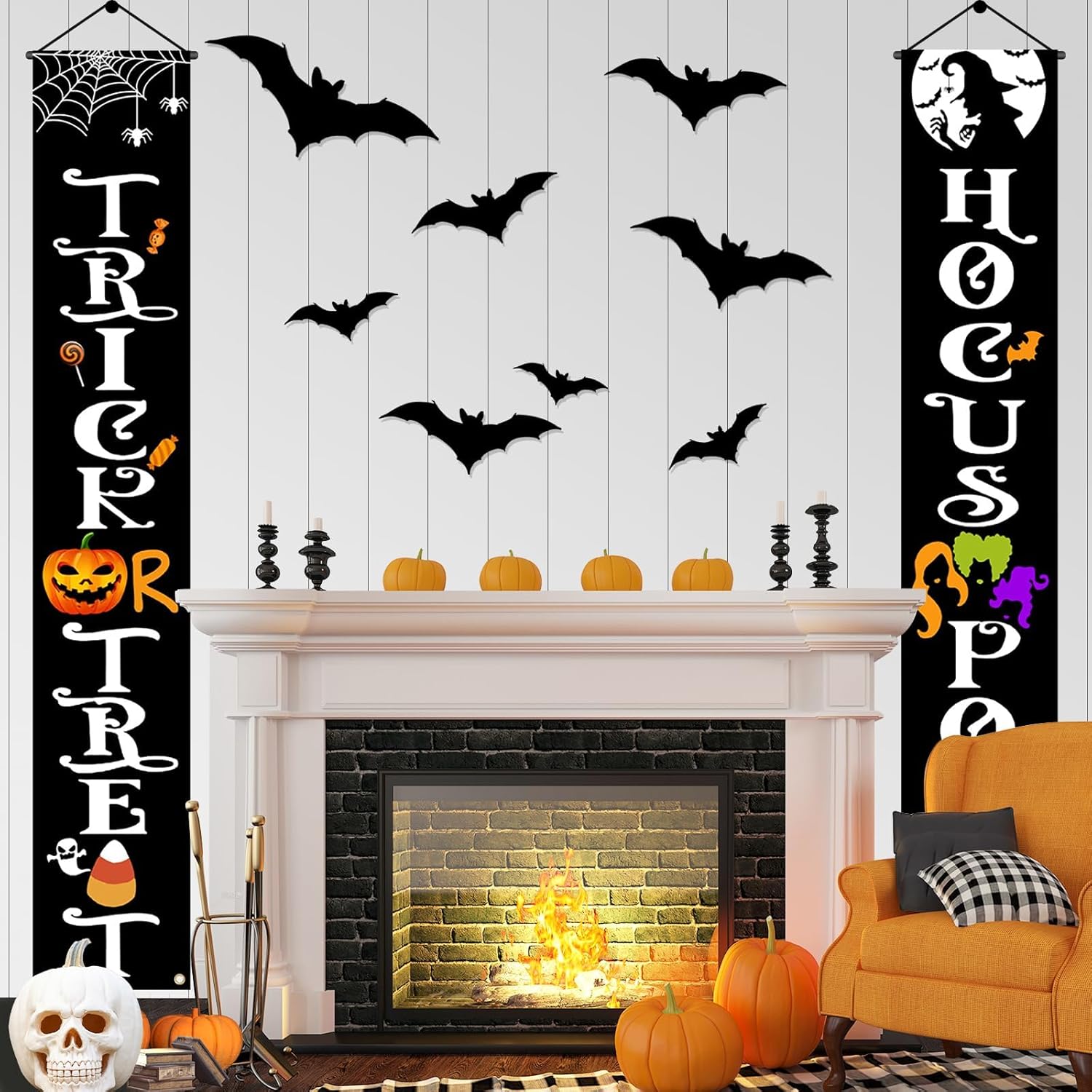 OLANRUN Halloween Banner 70 Inch Reusable Outdoor Decor