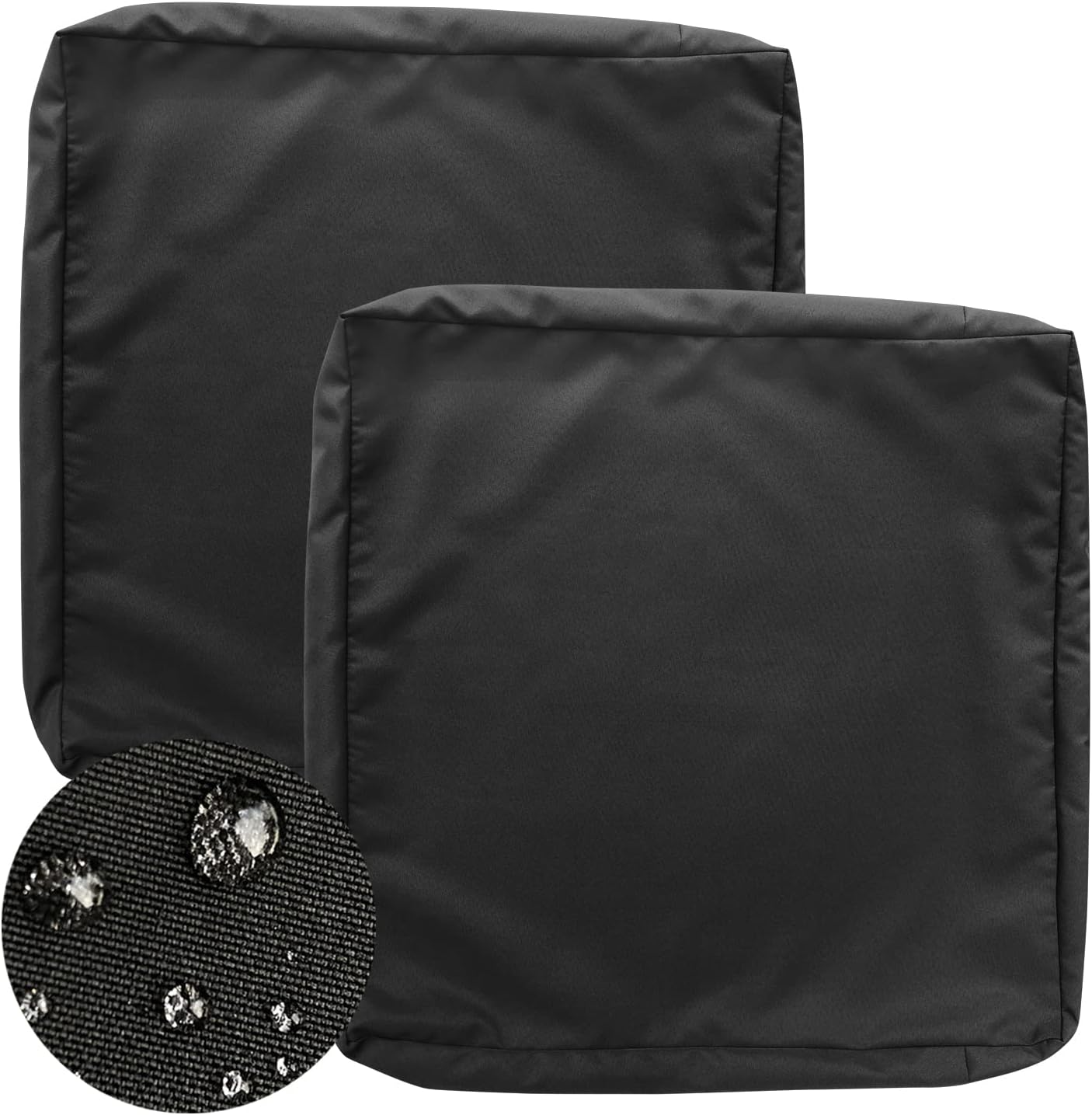 GUEGLSA Outdoor Cushion Covers 22x22x4 Set of 2 Black