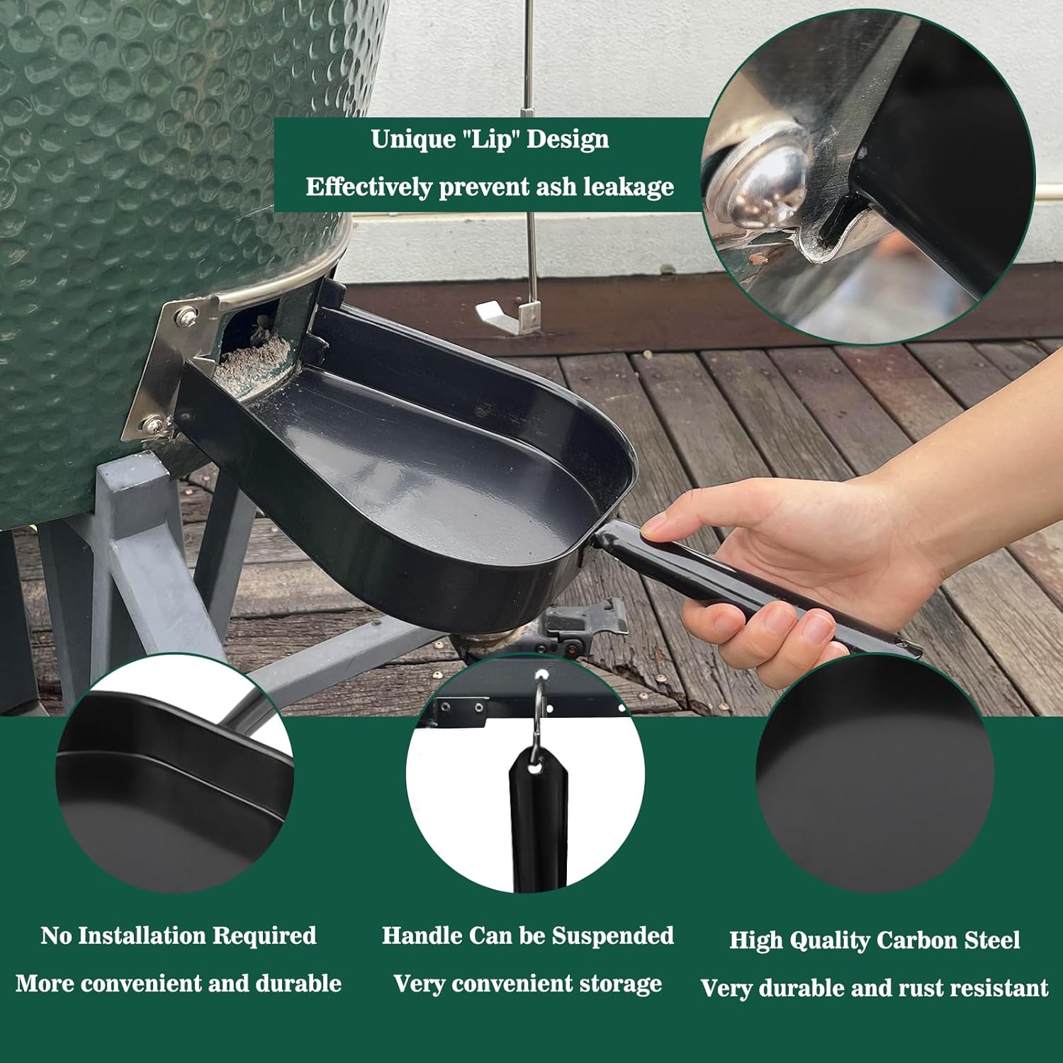 Kamado Factory Ash Tool and Pan for Big Green Egg