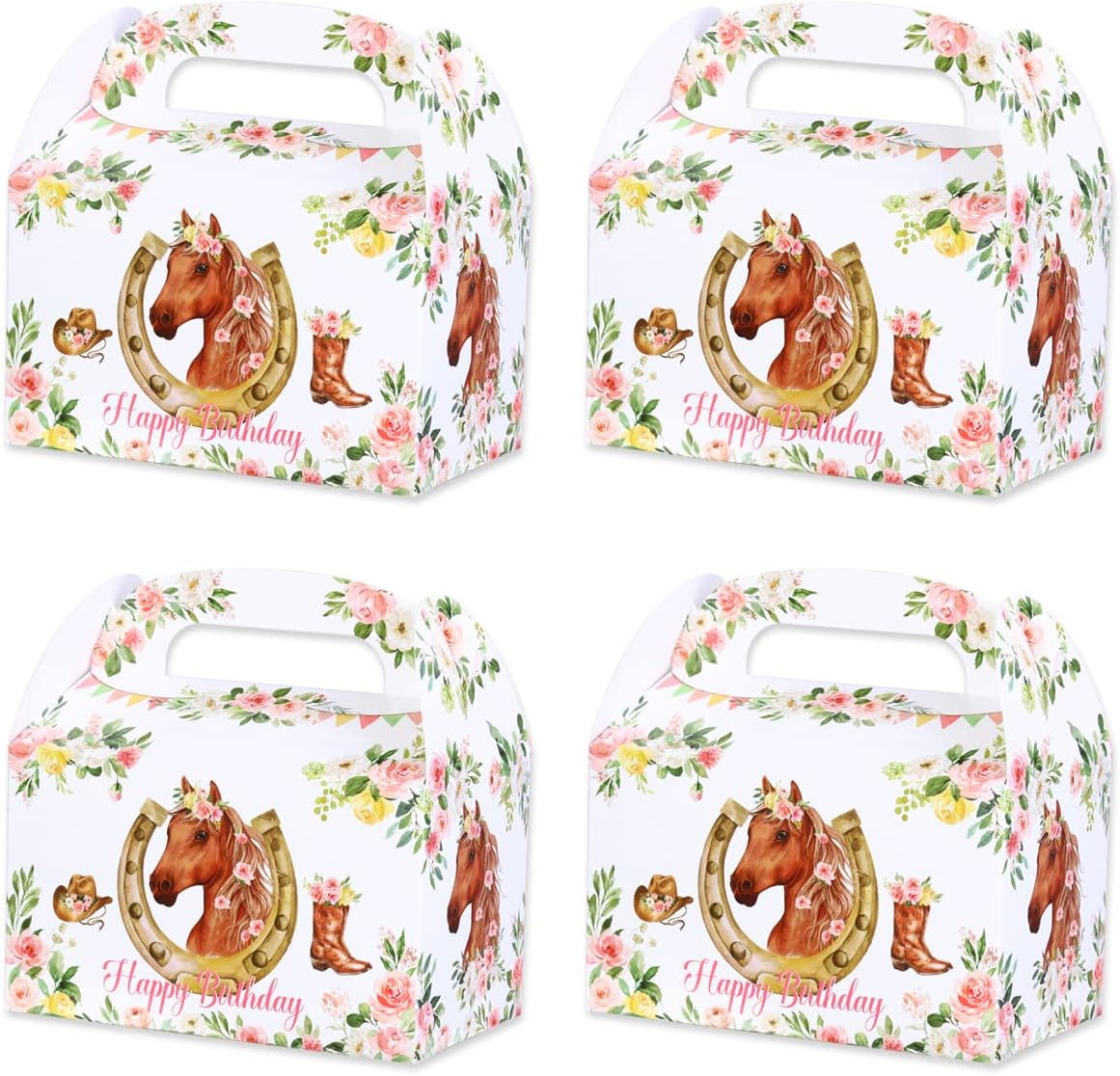 Fangleland 12Pcs Horse Party Favor Boxes for Birthday Supplies