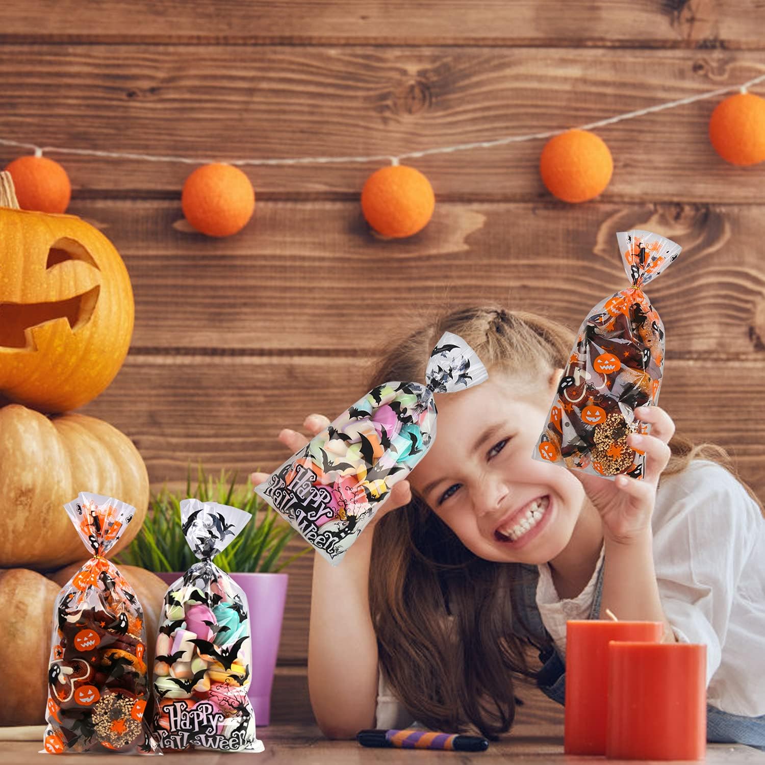 STEFORD Halloween Cellophane Bags 180 PCS