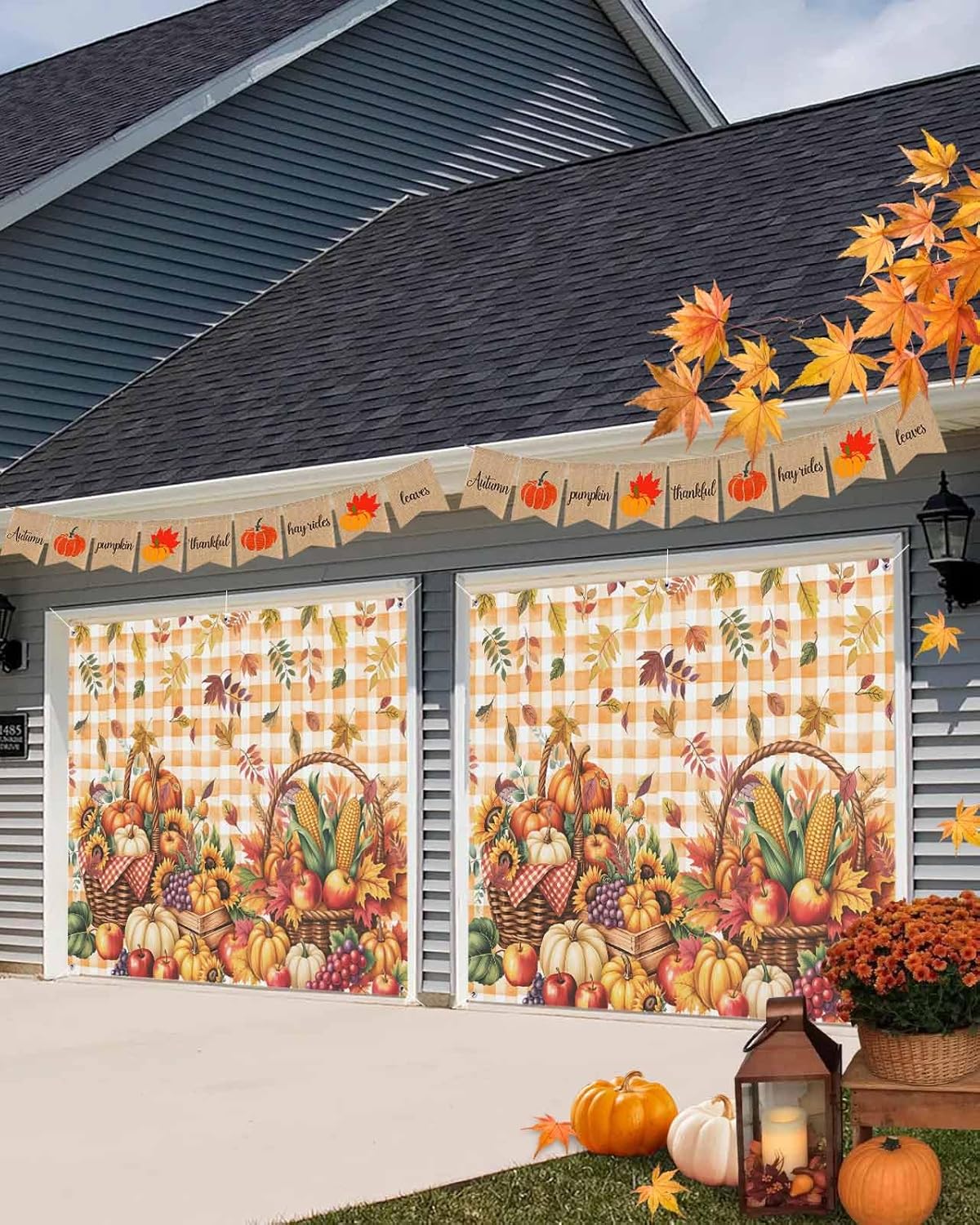 Fall Garage Door Banner 7x8 ft Thanksgiving Decor