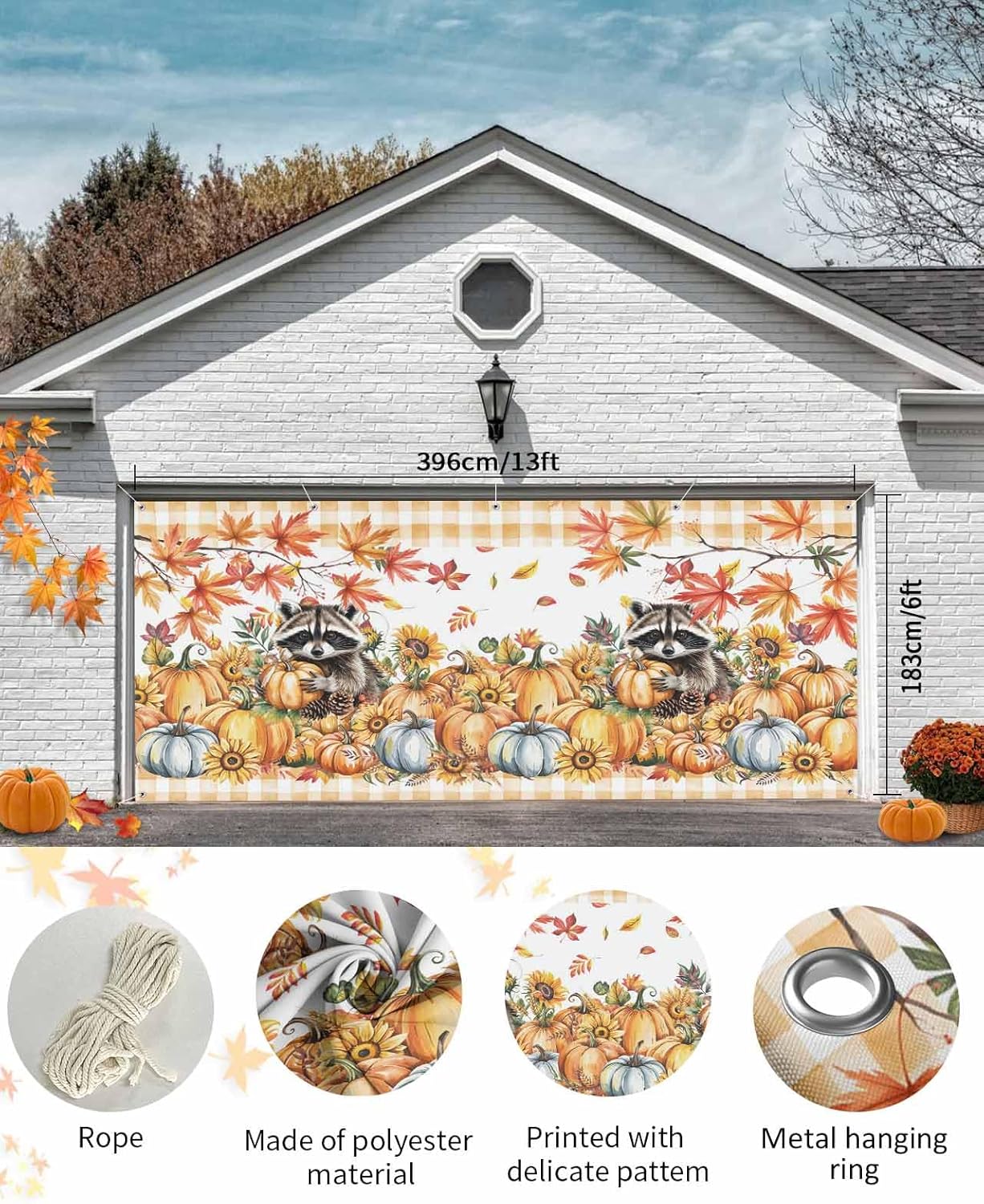 Fall Garage Door Banner 7x8 ft Autumn Decor 1