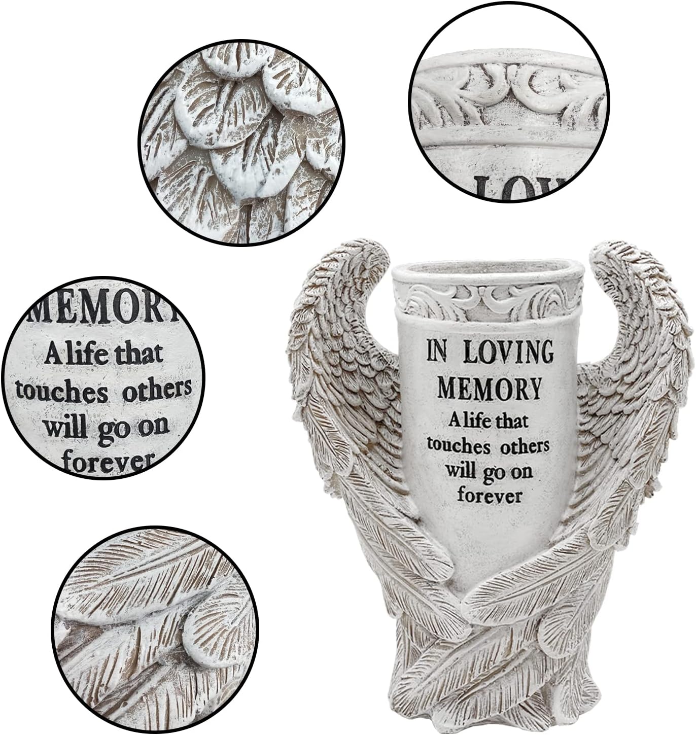 BAYN Angel Wings Vases for Cemetery Garden Decorations