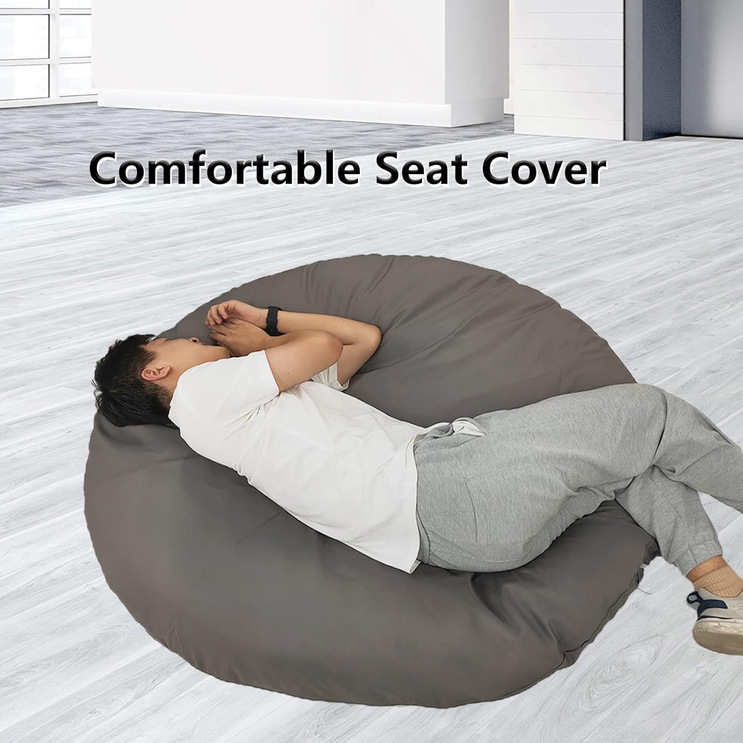 Comfort Water Resistant Papasan Cushion Cover Orange 47x47in