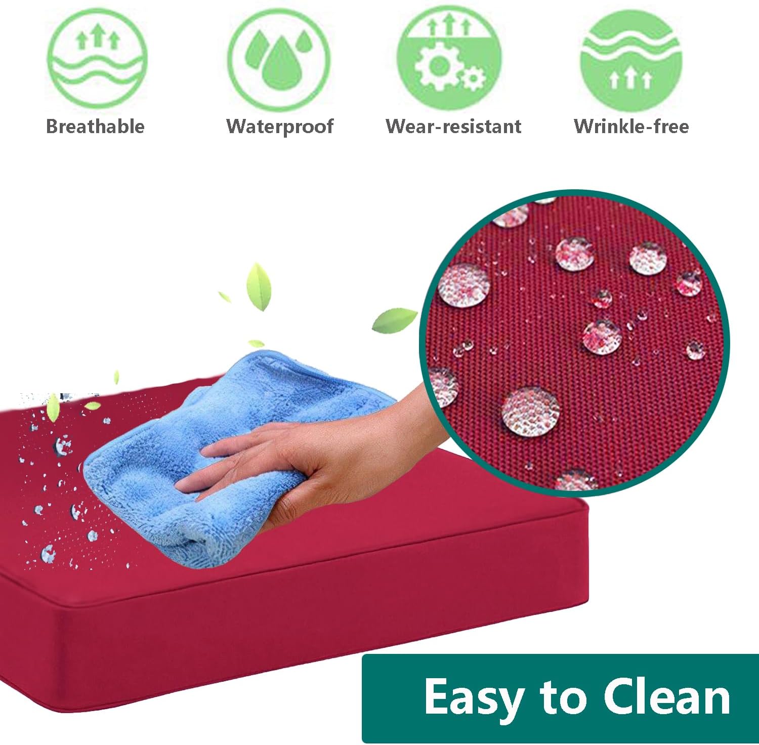 Oslimea 4 Pack Outdoor Cushion Covers Red