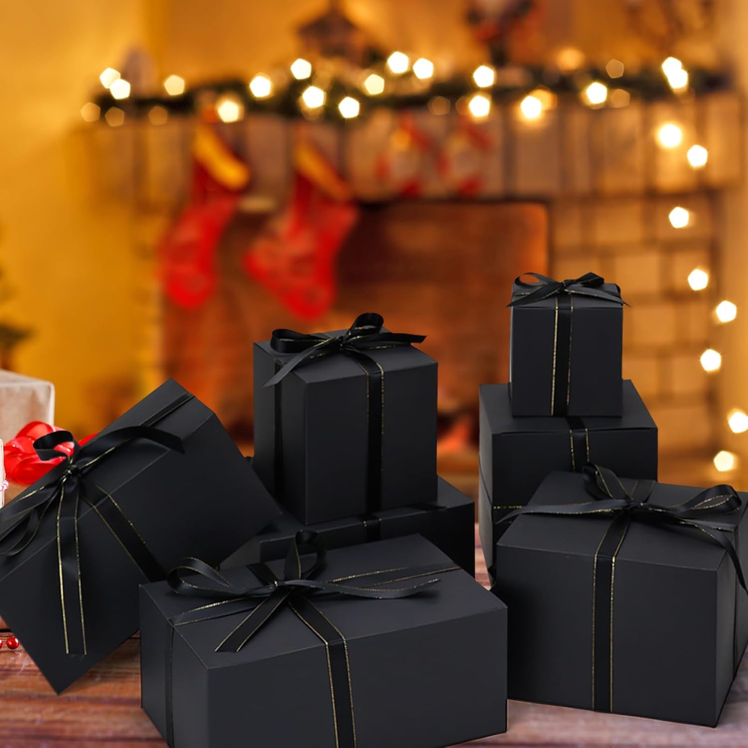 Aosric 24 Pack Black Gift Boxes 4x4x4