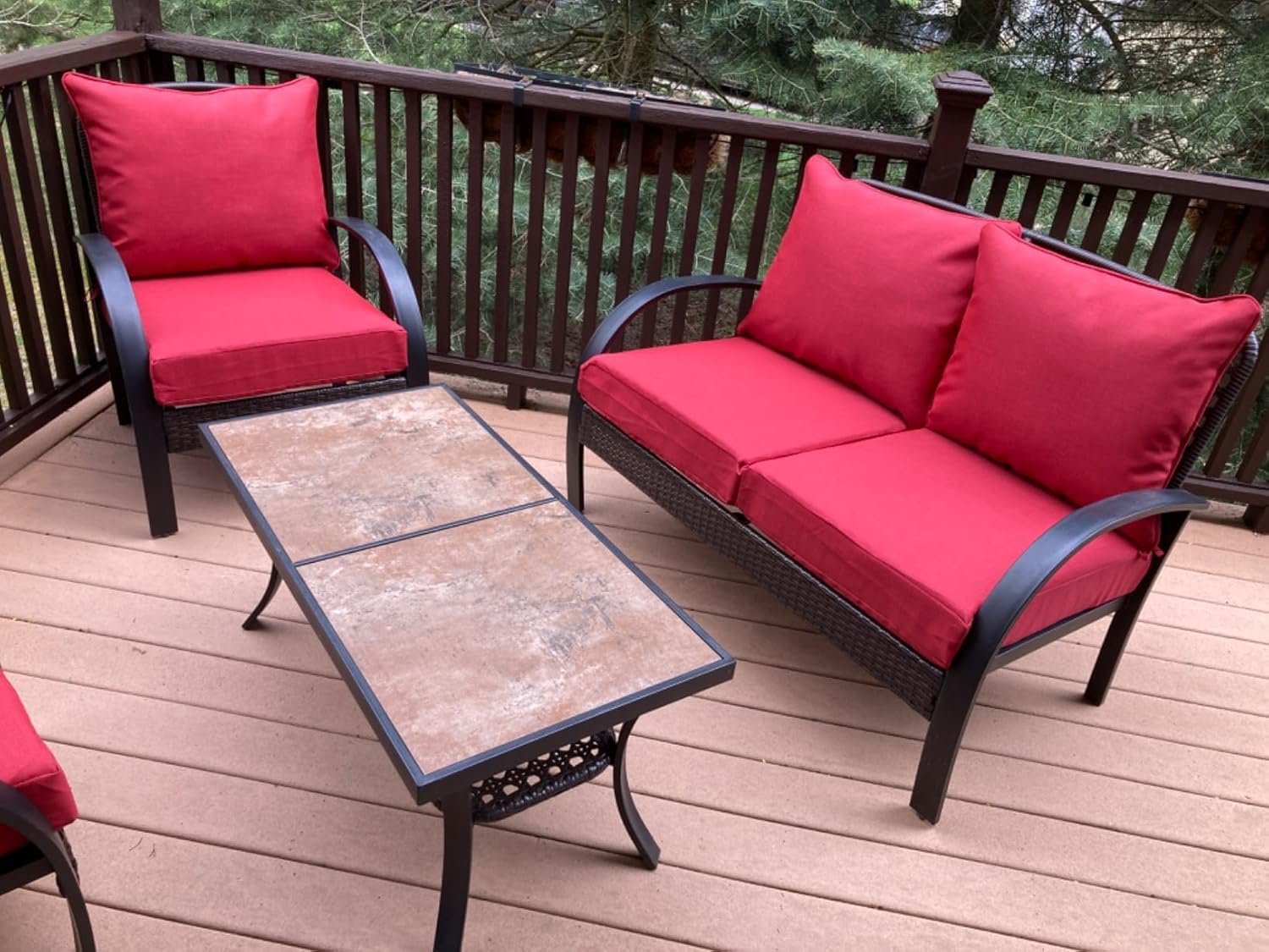 Oslimea 4 Pack Outdoor Cushion Covers Red