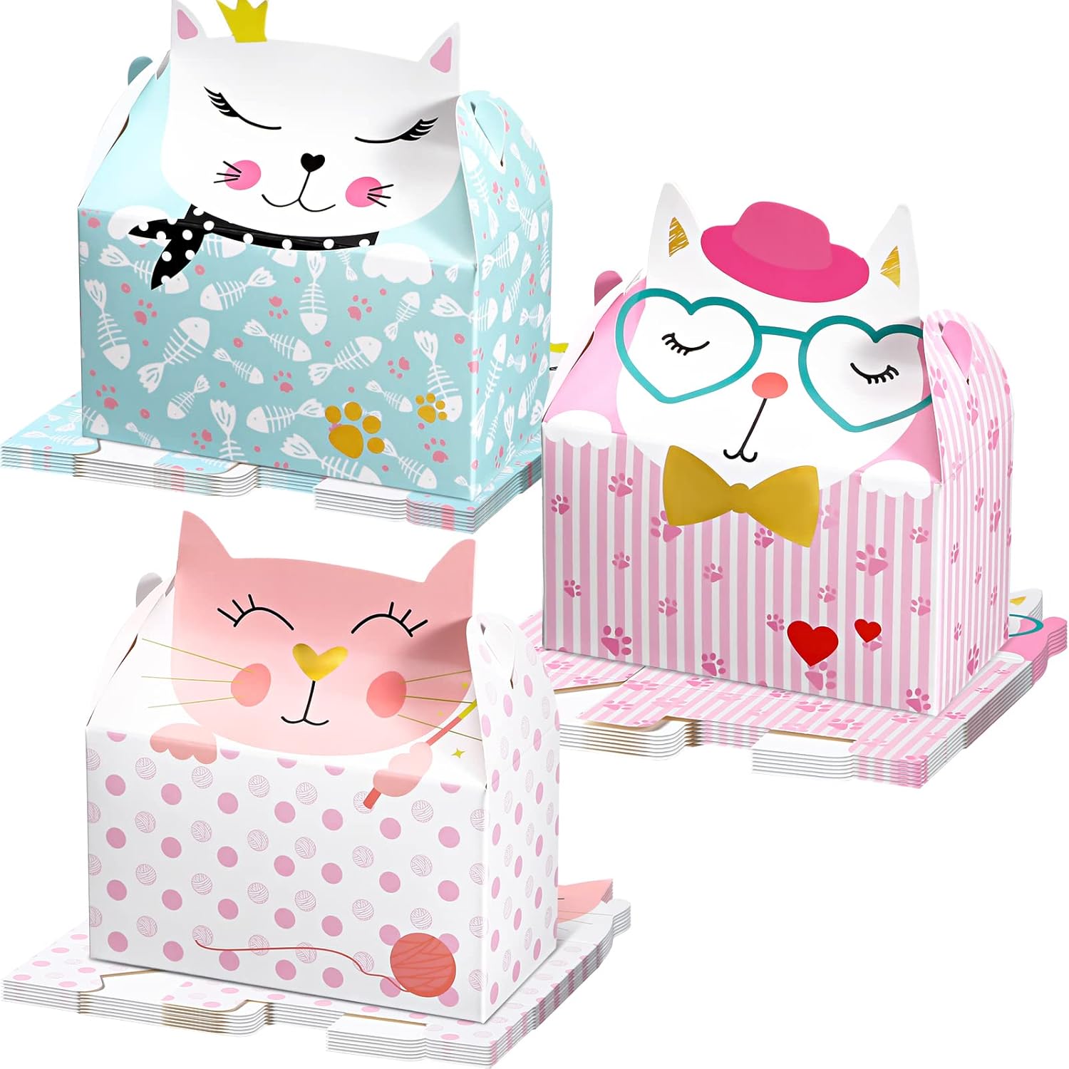 Zonon 24 Pcs Cat Party Favor Boxes