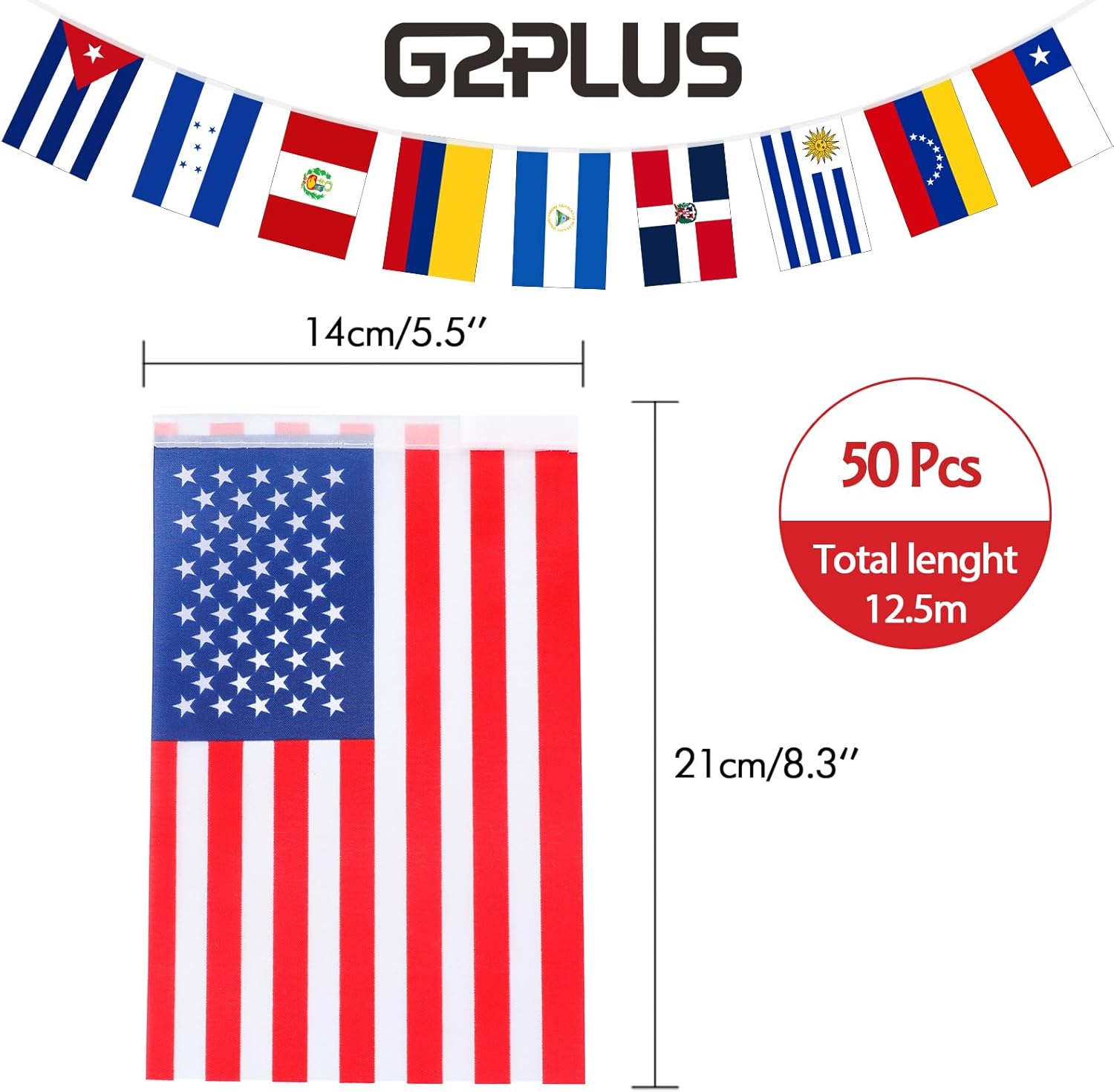 G2PLUS International Flags 50 Country Olympic Pennant Set